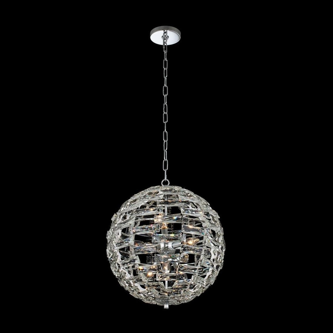 Kalco Alta 18 Inch Crystal Orb Pendant Light Hollywood Regency (1 of 1)