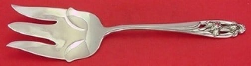 International Silver Iris Sterling Silver Salad Serving Fork 9 1/4" (1 of 2)