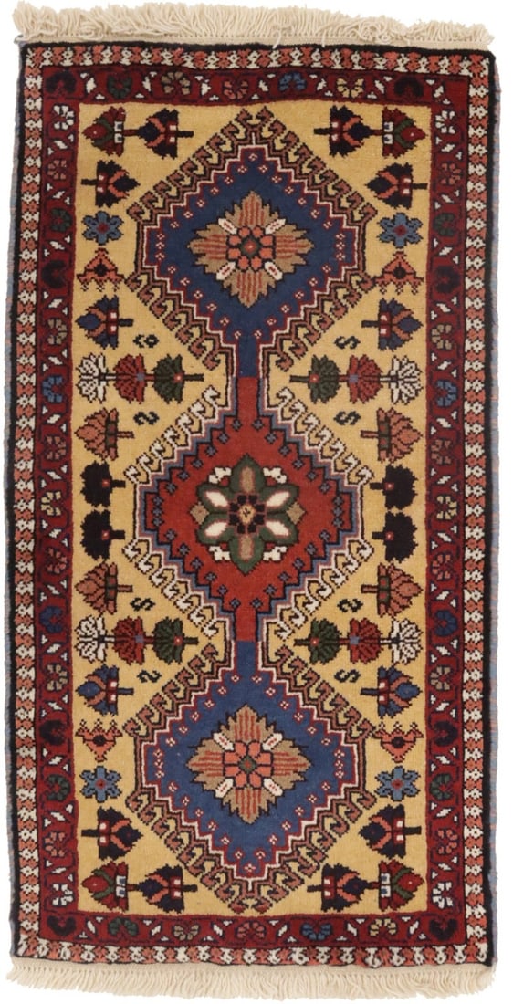 Vintage Hand-Knotted Wool Tribal Geometric Accent Rug 1'8 x 3'2: Vintage Hand-Knotted Wool Tribal Geometric Accent Rug 1'8 x 3'2 Enhance your space with this exquisite Vintage Tribal Oriental Rug, featuring a captivating geometric design that reflects a rich herita