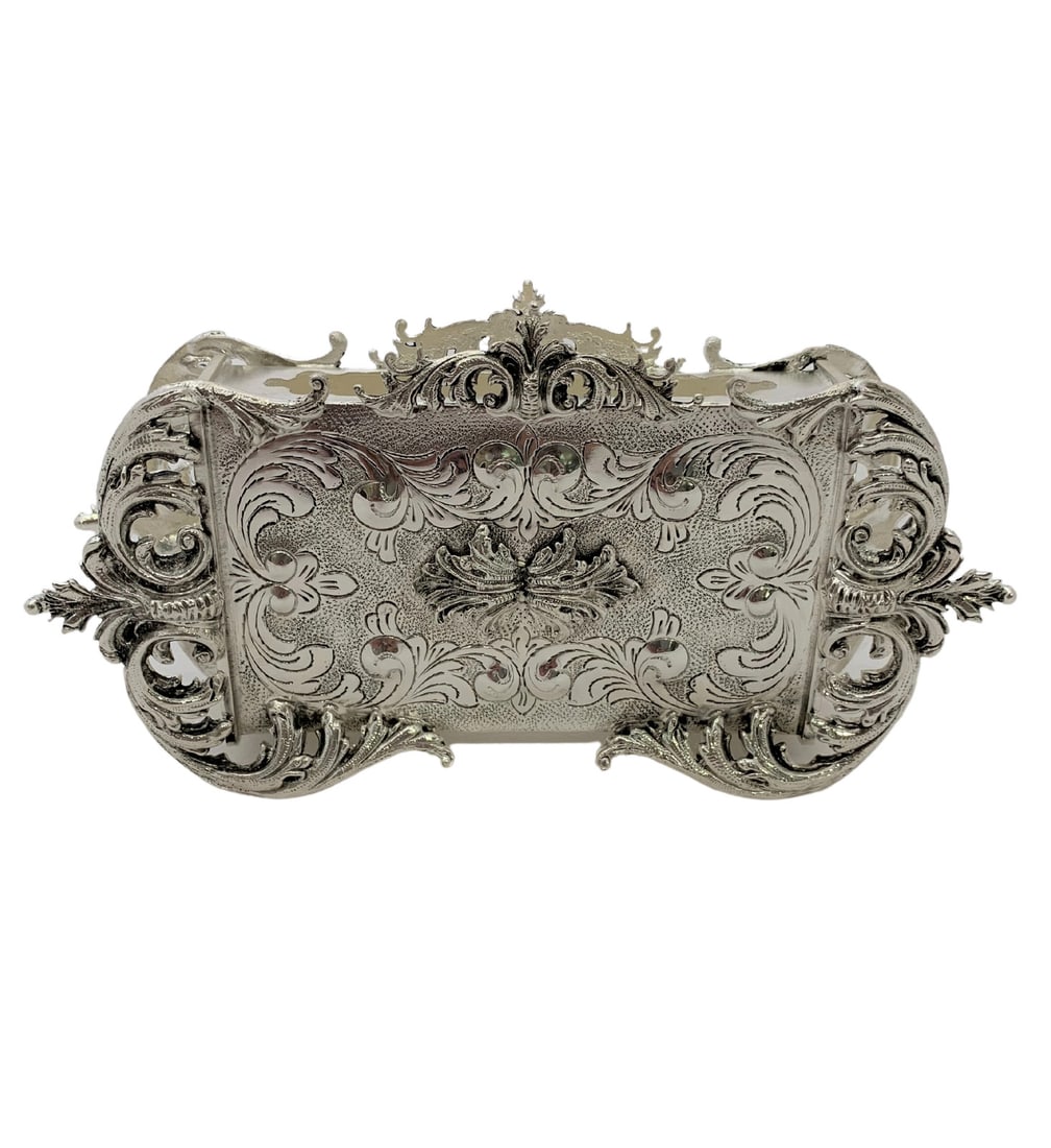 Handmade 925 Sterling Silver Matchbox Holder with Swirl Leaf Design (1 of 4)
