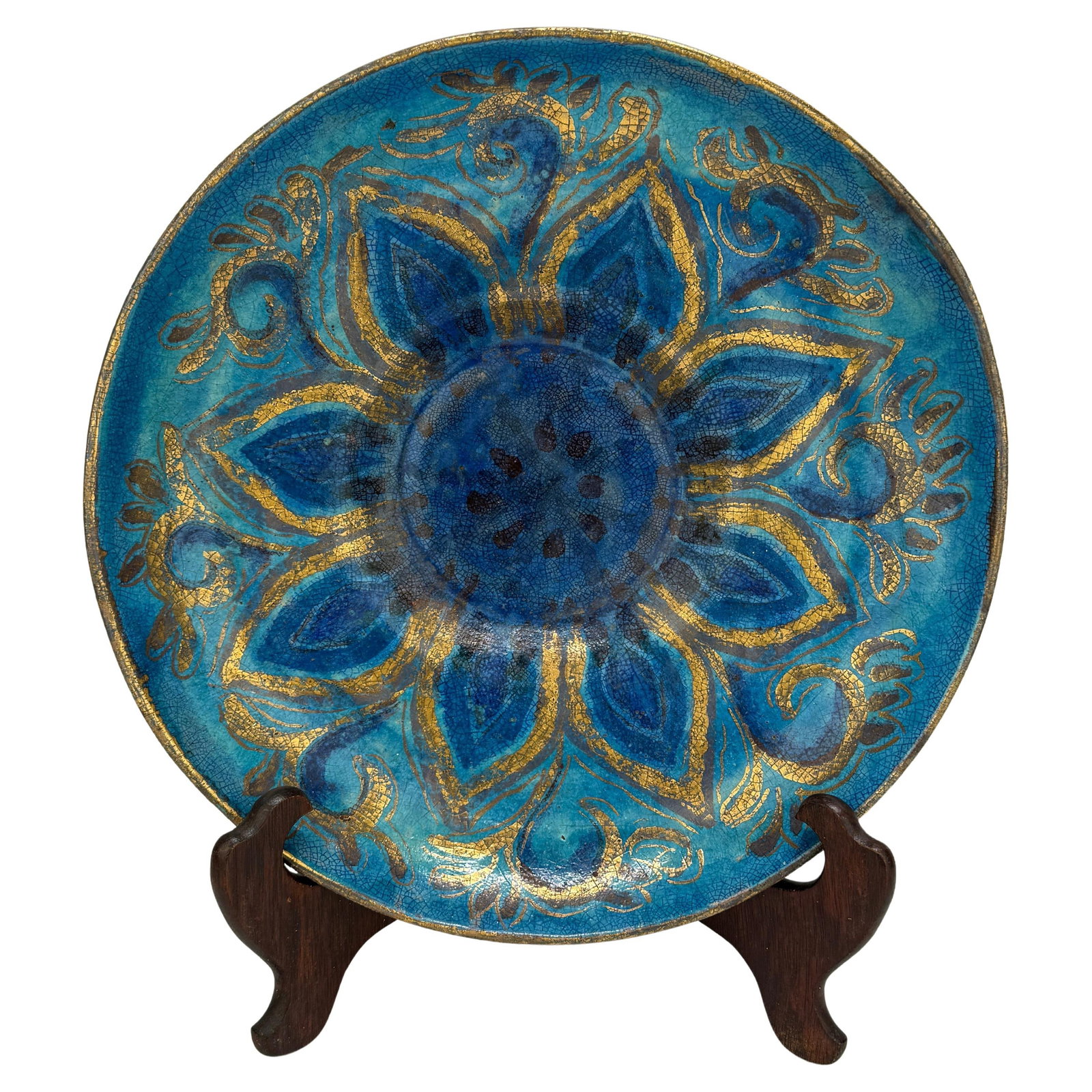 Edith Varian Cockcroft Art Nouveau Ceramic Sunflower Platter C. 1930: Edith Varian Cockcroft Art Nouveau Ceramic Sunflower Platter C. 1930 This exquisite Art Nouveau ceramic sunflower platter, created by Edith Varian Cockcroft in circa 1930, showcases the elegance and c