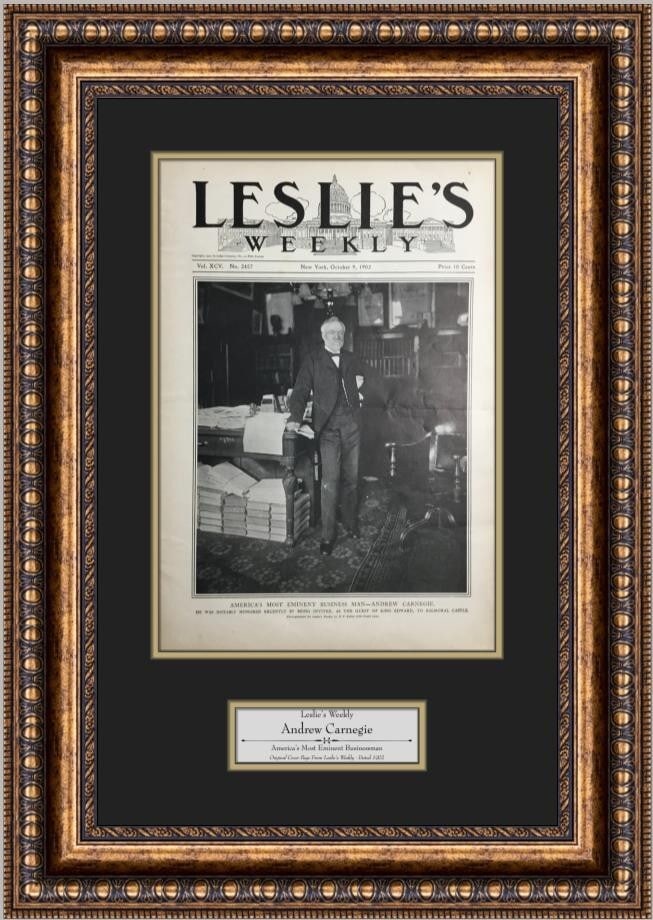 1902 Andrew Carnegie Leslie's Weekly Custom Framed Cover Page (1 of 3)