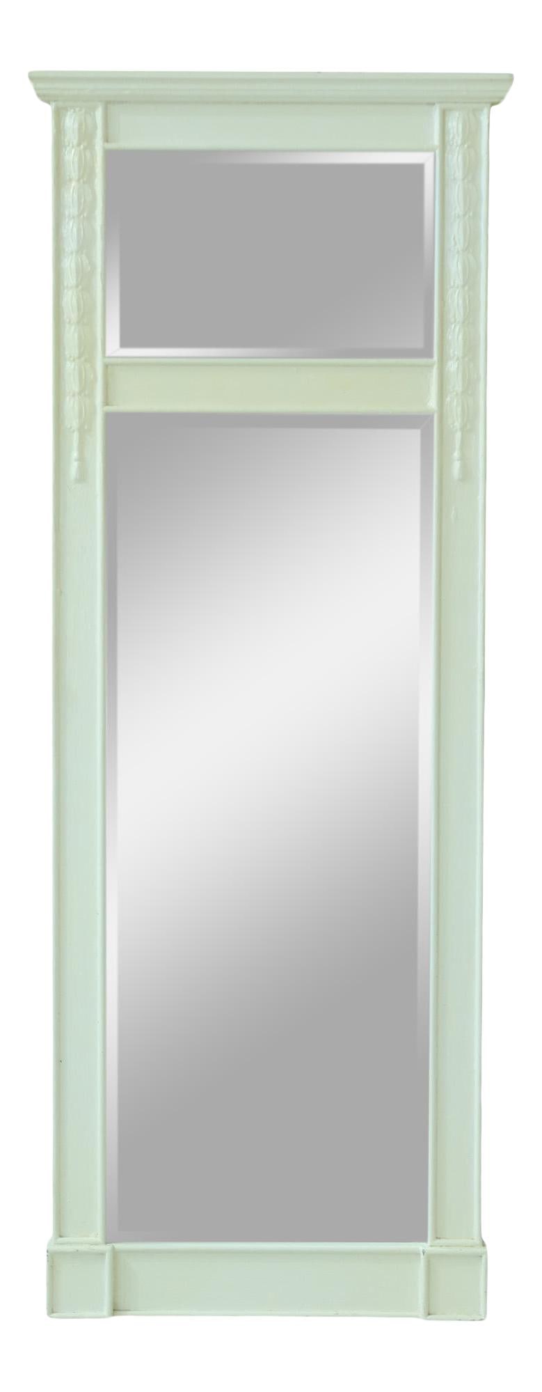 Elegant 2 Panel Beveled Glass Mirror with Bell Flower Carvings (1 of 8)