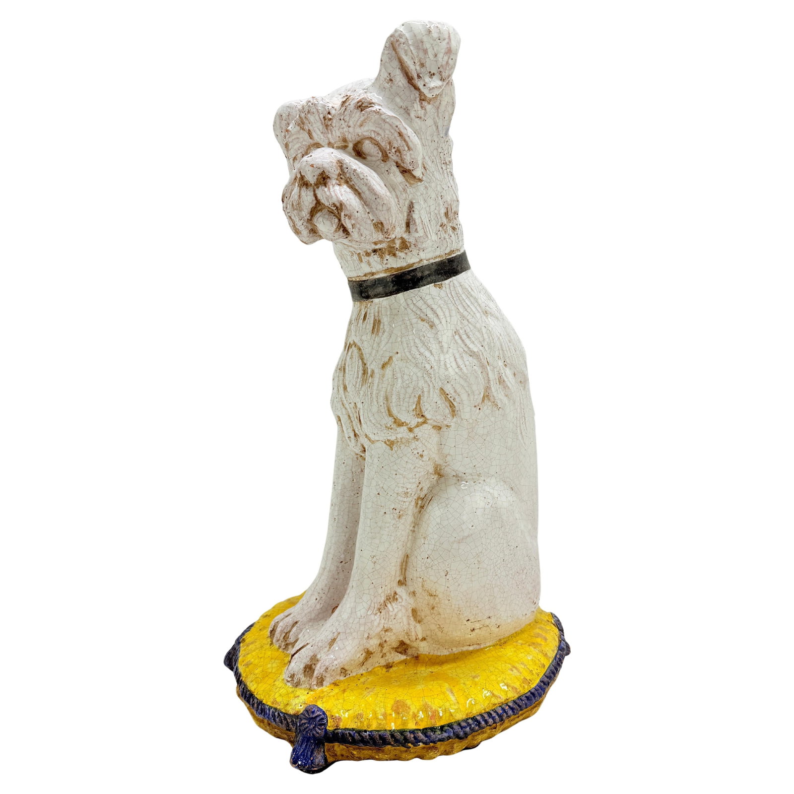 Mid-20th Century Italian Terracotta Sculpture of Brussels Griffon Dog: Mid-20th Century Italian Terracotta Sculpture of Brussels Griffon Dog This stunning antique Italian terracotta sculpture captures the essence of a seated Brussels Griffon or Terrier dog, showcasing in