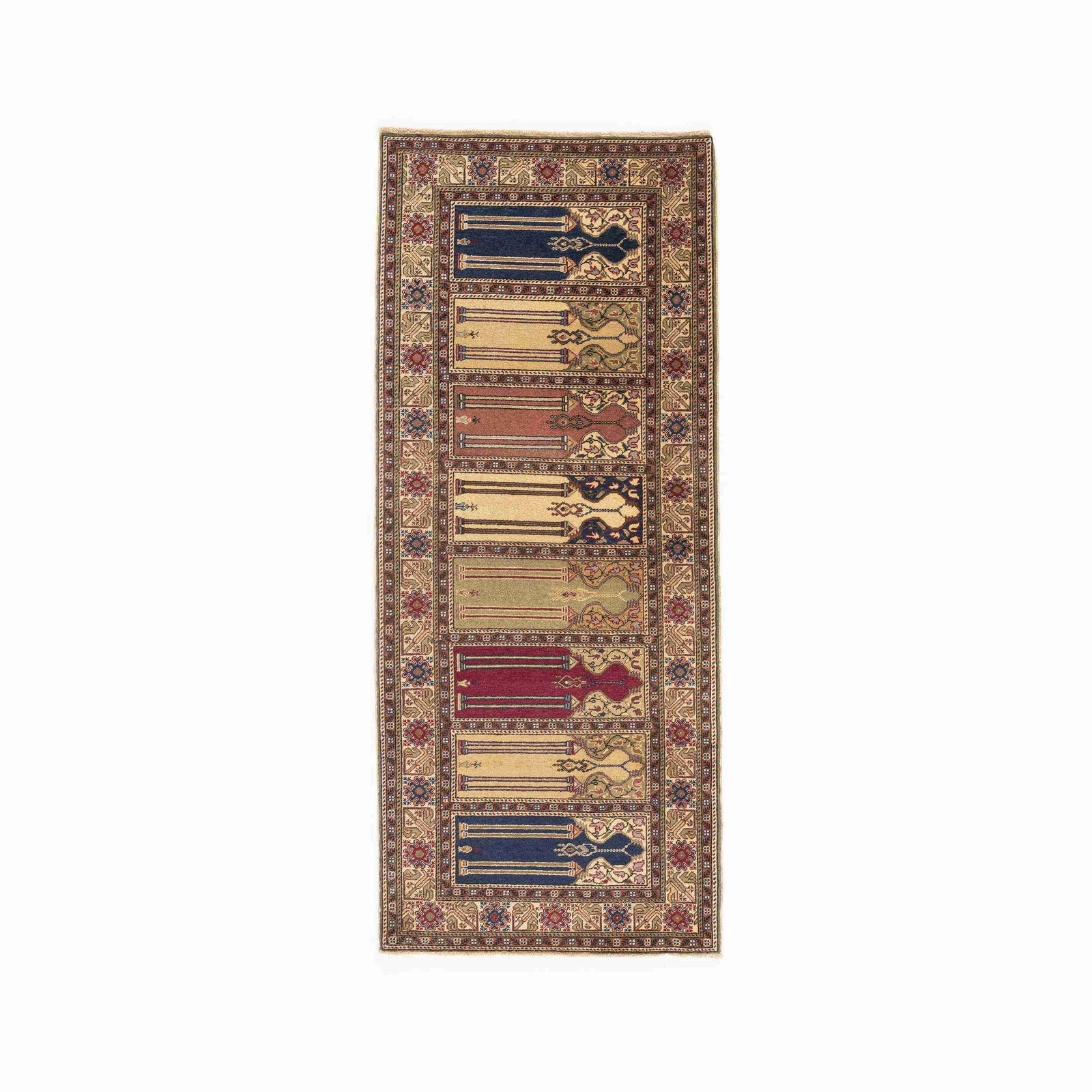 Authentic Handmade Kayseri Carpet Wool on Cotton 35.4 x 84.3 Inches: Authentic Handmade Kayseri Carpet Wool on Cotton 35.4 x 84.3 Inches Experience the elegance of a handcrafted piece with this Authentic Handmade Kayseri Carpet, expertly woven using a combination of