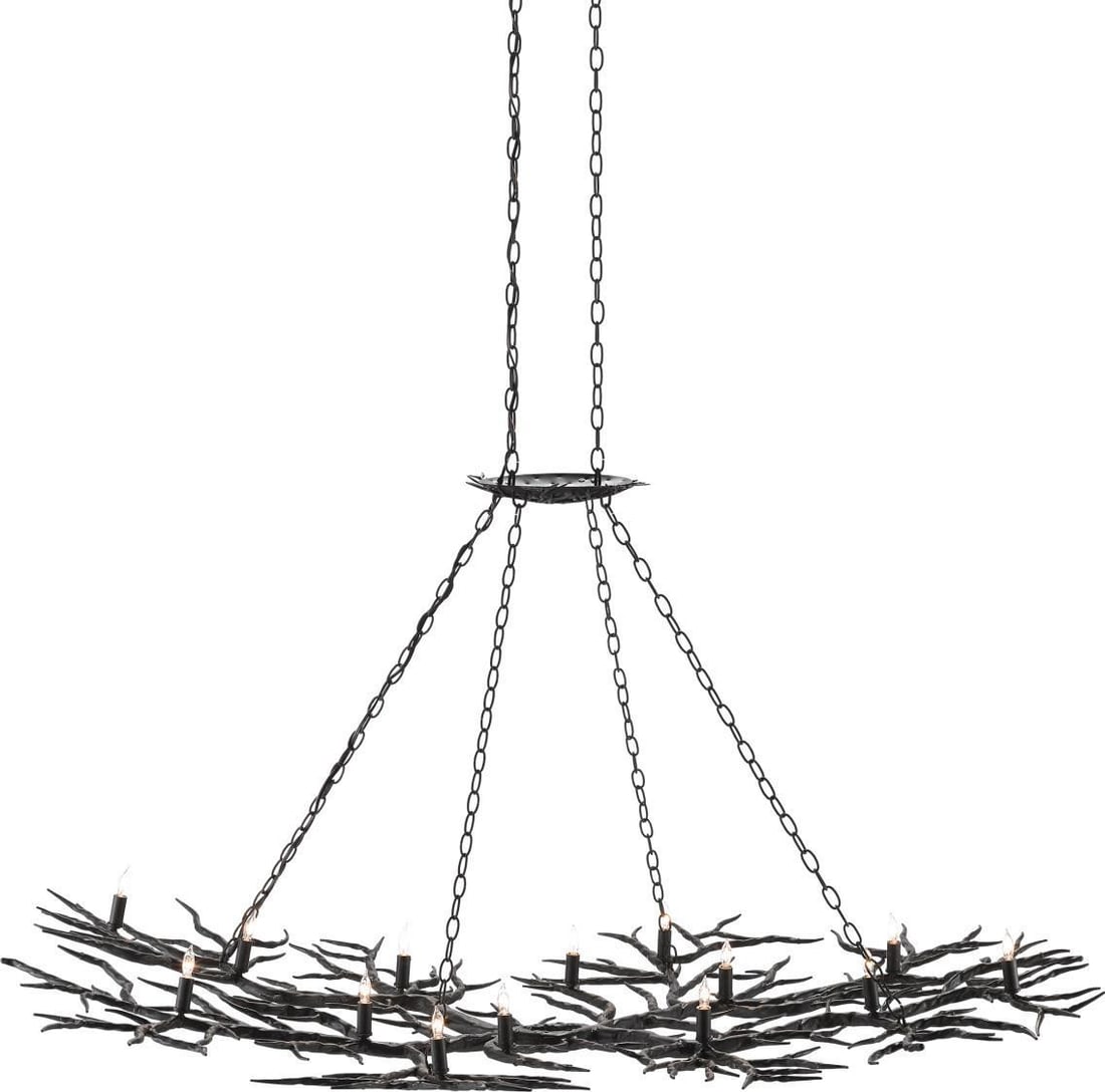 Currey Rustic Bronze Bowl Chandelier 14 Bulb Adjustable Height (1 of 4)