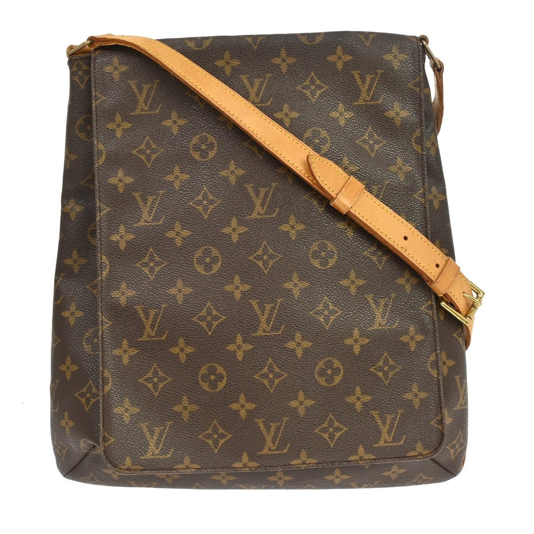 Louis Vuitton Musette Monogram Canvas Shoulder Bag M51256: Louis Vuitton Musette Monogram Canvas Shoulder Bag M51256 Vintage Louis Vuitton Musette shoulder bag in brown Monogram canvas with leather strap and zip closure. This women's medium bag shows reasonab