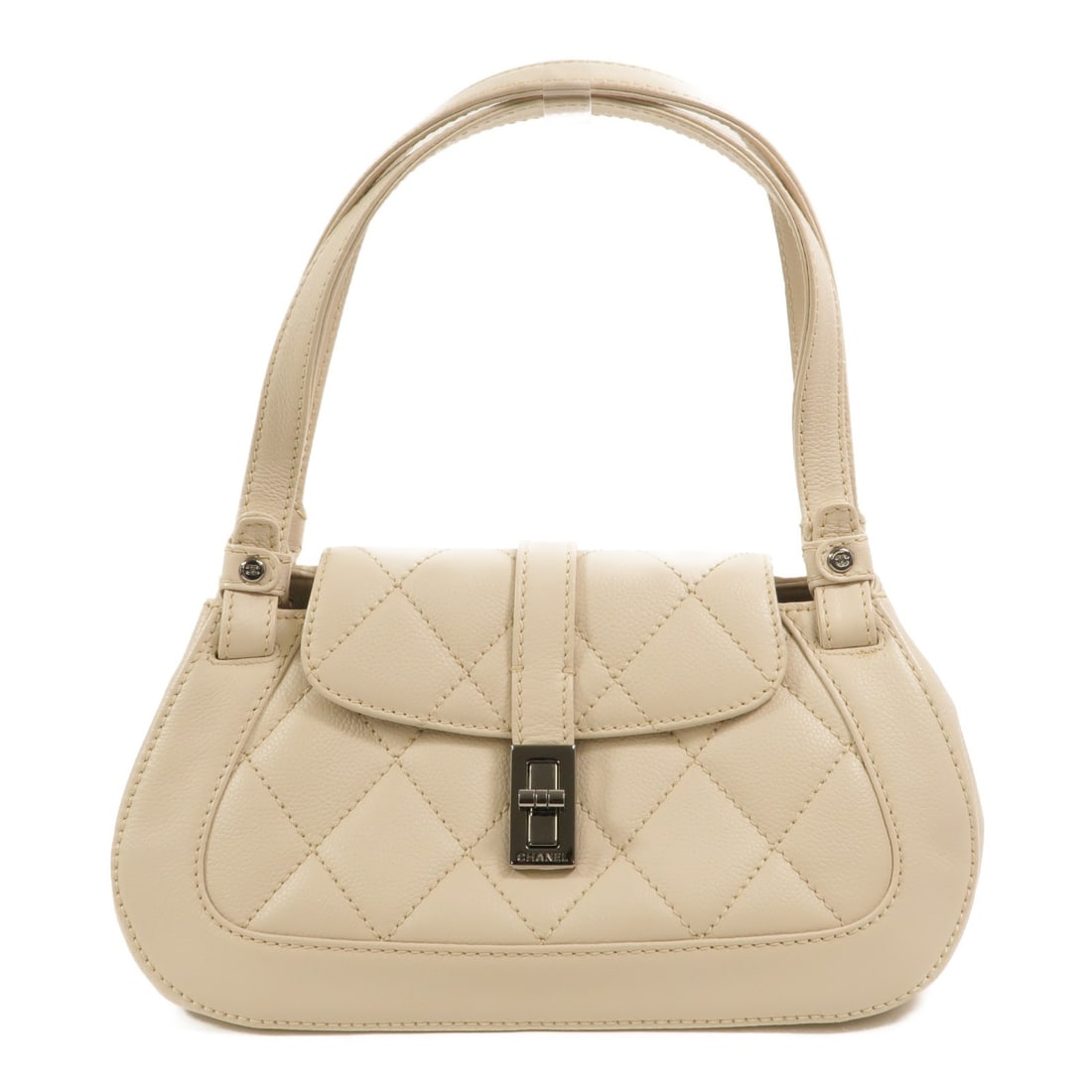 CHANEL Quilted Mademoiselle Flap White Calfskin Handbag: CHANEL Quilted Mademoiselle Flap White Calfskin Handbag This CHANEL Mademoiselle Flap Handbag features a classic quilted design crafted from white calfskin leather. Designed for women, it offers a tim