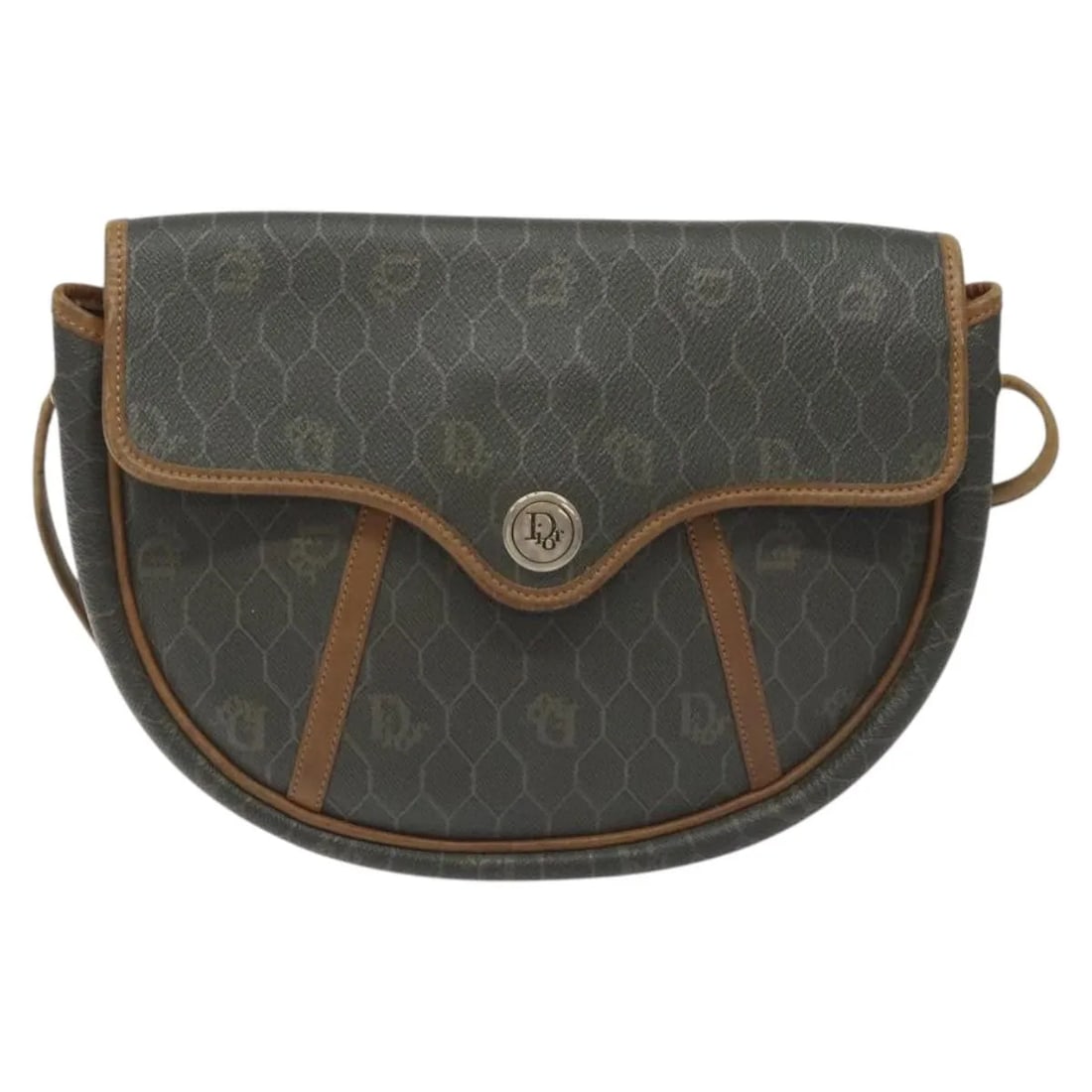 Christian Dior Vintage Honeycomb Flap Canvas Shoulder Bag: Christian Dior Vintage Honeycomb Flap Canvas Shoulder Bag Vintage Christian Dior Honeycomb Flap bag in green coated canvas. This women's bag is made in France and remains in good vintage condition wit