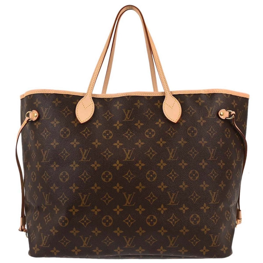 Louis Vuitton Neverfull GM Monogram Canvas Tote M40157 Brown: Louis Vuitton Neverfull GM Monogram Canvas Tote M40157 Brown Louis Vuitton Neverfull GM tote bag in brown Monogram canvas with leather trim and double handles. This large tote features a hook-and-loop