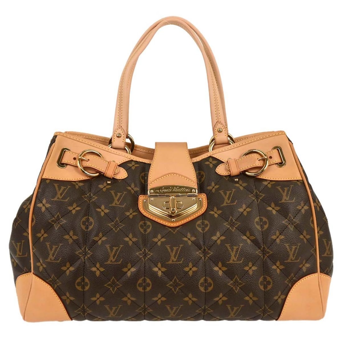 Louis Vuitton M41433 Monogram Etoile Shopper Tote in Brown Canvas: Louis Vuitton M41433 Monogram Etoile Shopper Tote in Brown Canvas Vintage Louis Vuitton Monogram Etoile Shopper tote bag in brown monogram canvas and leather. This large women's tote features double b