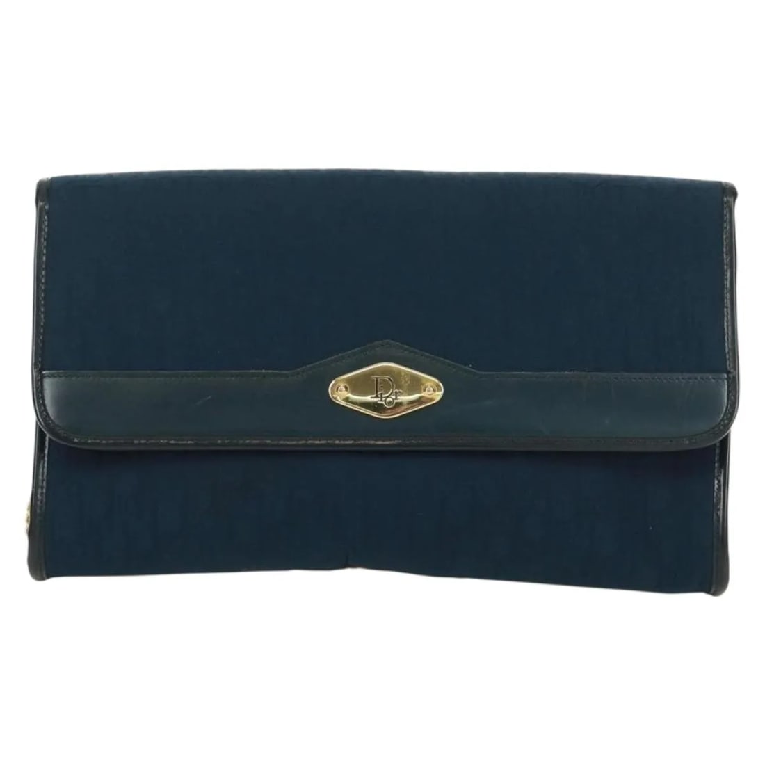 Christian Dior Vintage Chain Flap Shoulder Bag Navy Canvas: Christian Dior Vintage Chain Flap Shoulder Bag Navy Canvas This Christian Dior vintage chain flap shoulder bag features Diorissimo canvas in navy. Designed for women, it includes a chain shoulder stra