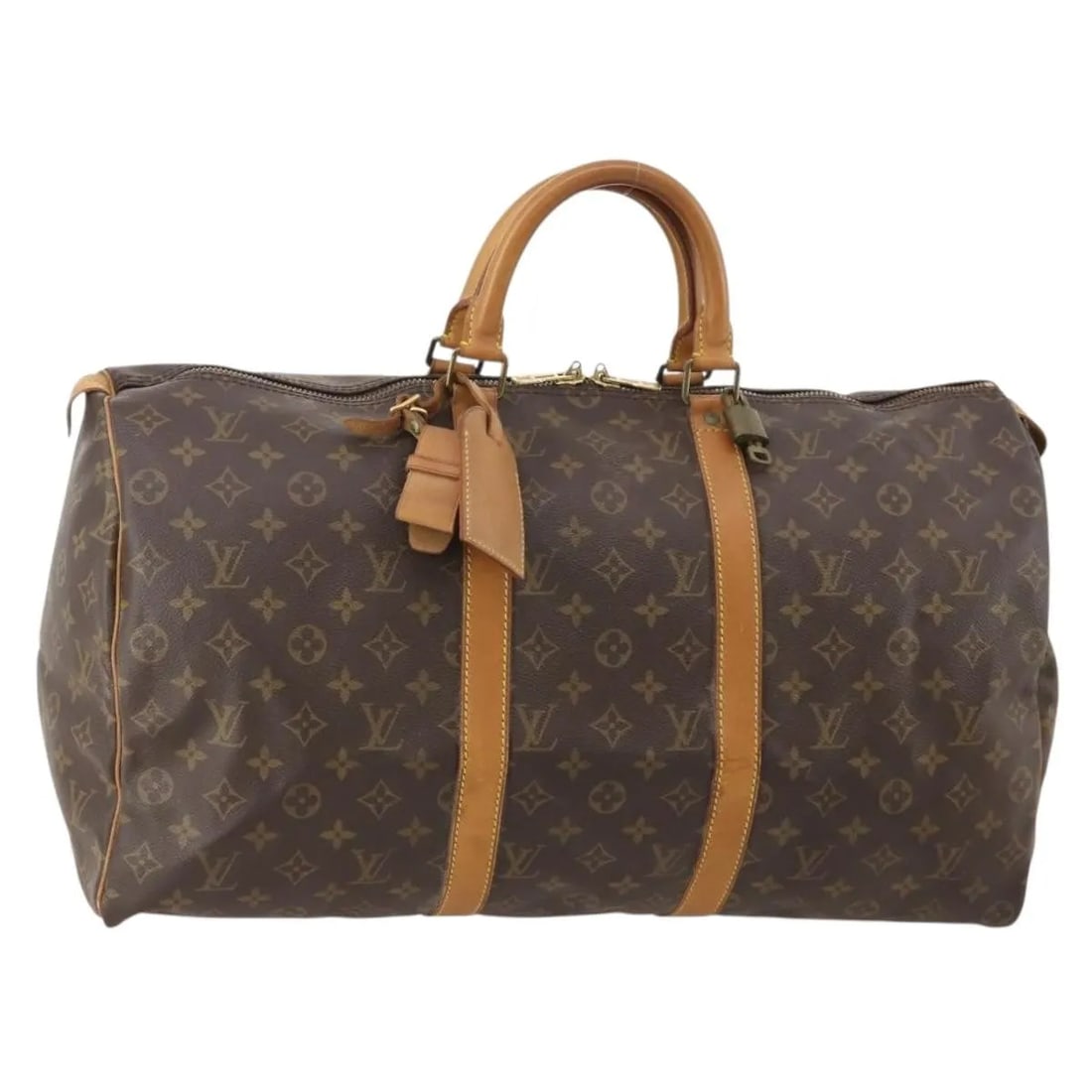 Louis Vuitton Keepall Brown Monogram Canvas Travel Bag: Louis Vuitton Keepall Brown Monogram Canvas Travel Bag Louis Vuitton Keepall in brown monogram canvas. This unisex travel bag is made in France and shows visible wear from use. The exterior has loss o