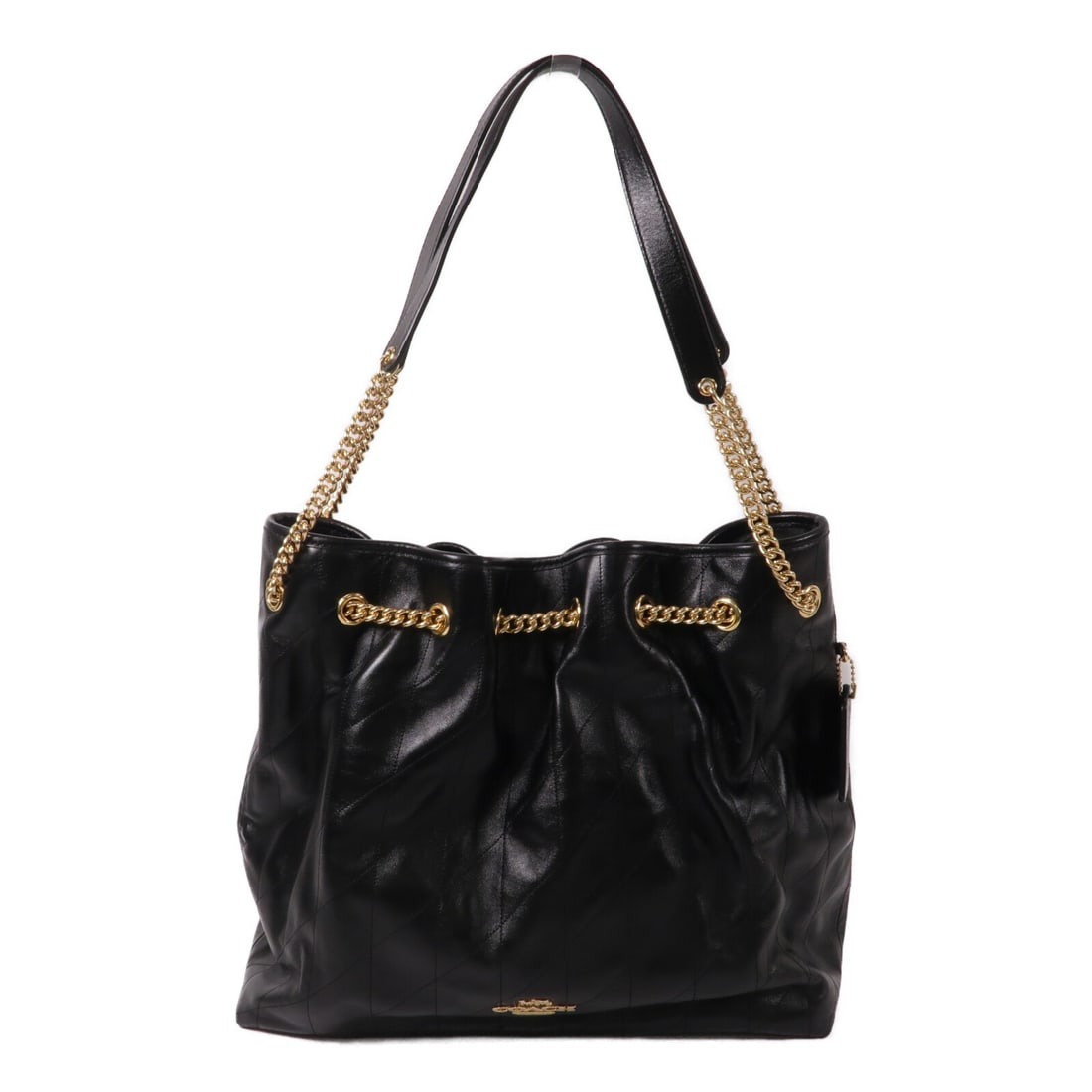 COACH Evelyn Chain Black Calfskin Shoulder Bag GHW (1 of 14)