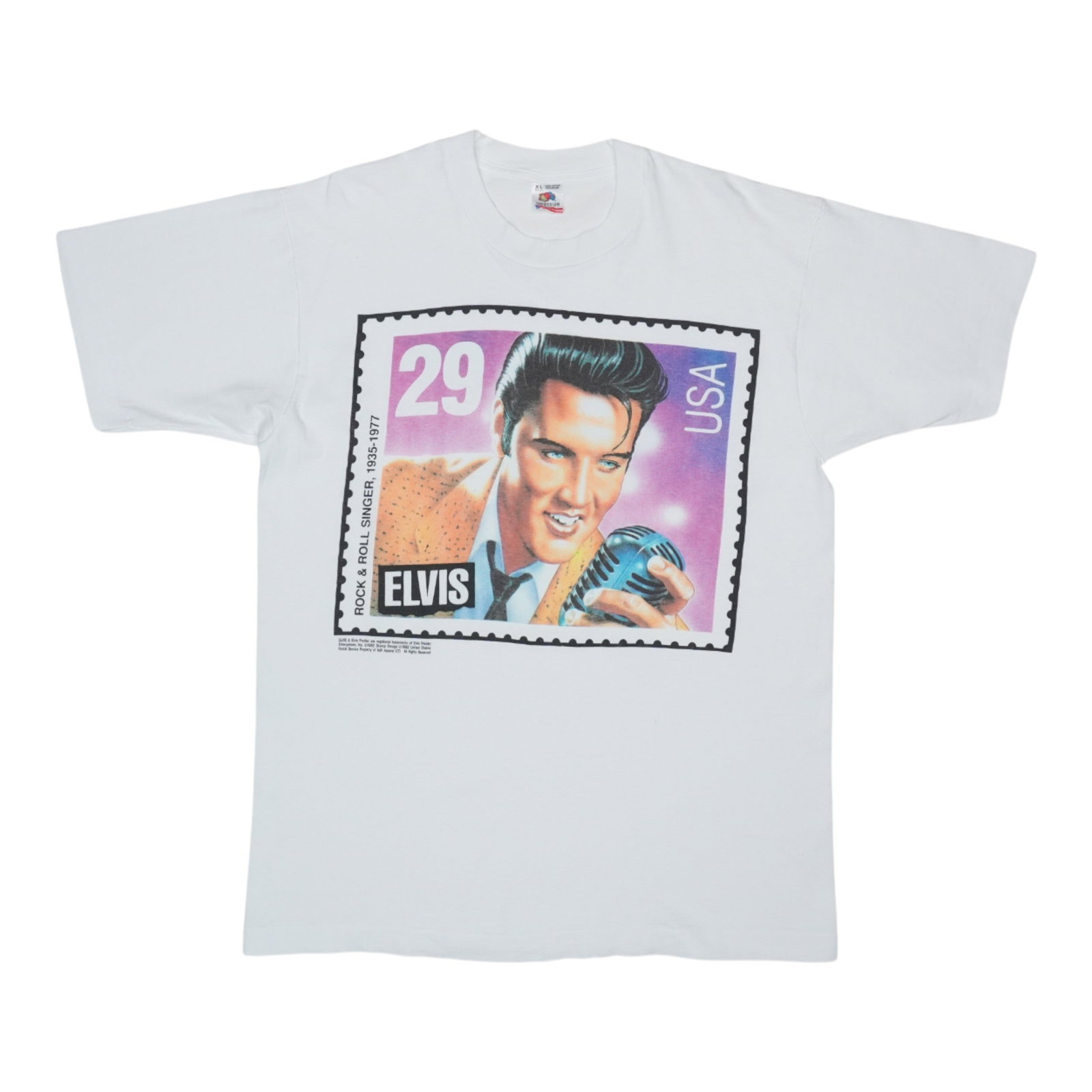 Vintage 1992 Elvis Presley Cotton T Shirt Featuring US Stamp Graphic (1 of 5)