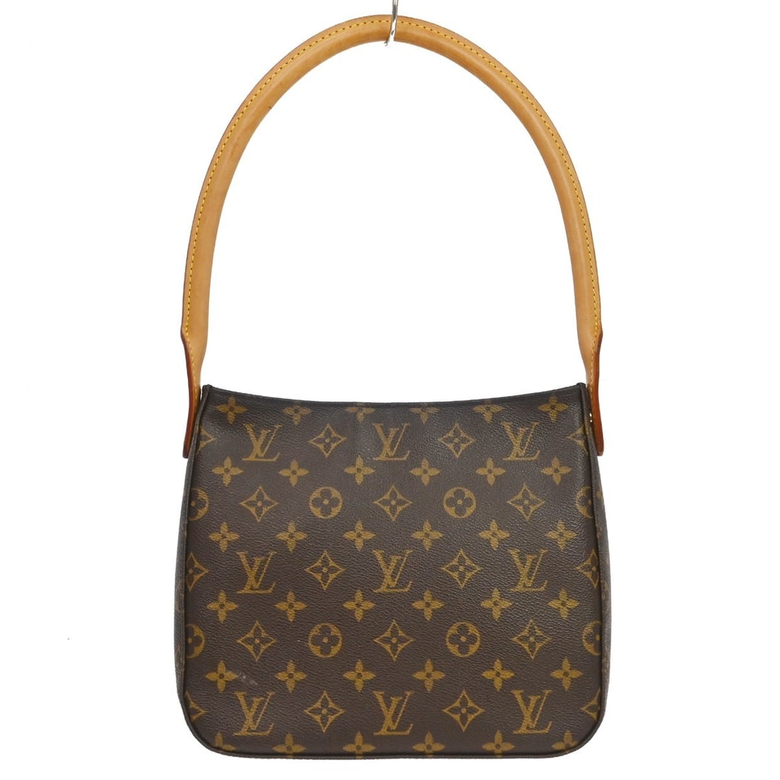 Louis Vuitton Mini Looping Monogram Canvas Top Handle Bag M51146: Louis Vuitton Mini Looping Monogram Canvas Top Handle Bag M51146 Vintage Louis Vuitton Looping MM handbag in brown Monogram canvas and leather with a top handle and magnetic closure. The bag features 