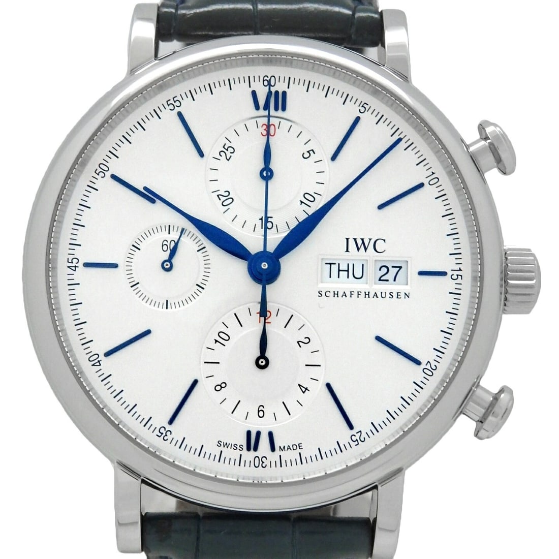 IWC Portofino Men Chronograph Wristwatch IW391037 Blue Hands (1 of 6)