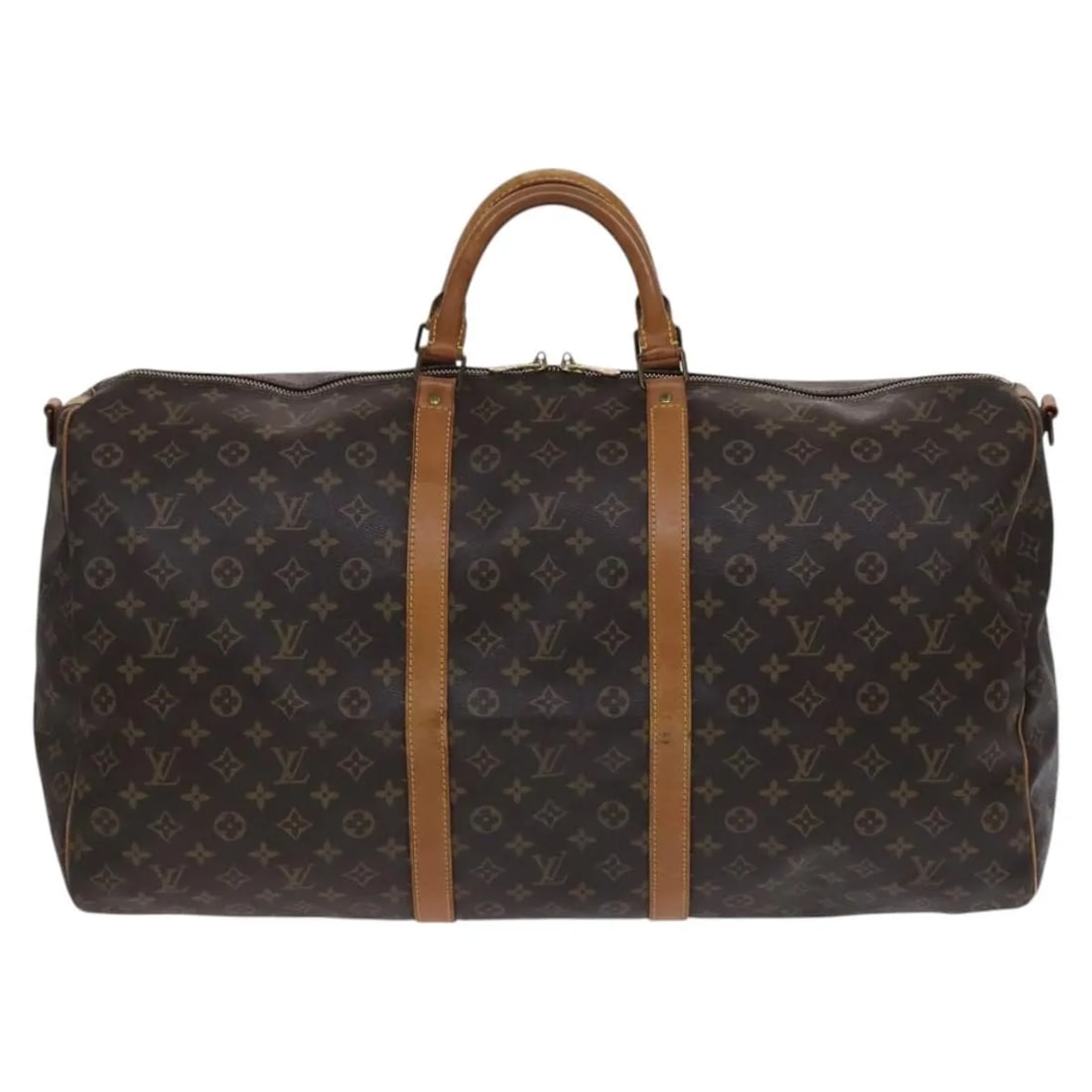 Louis Vuitton Keepall Bandouliere Monogram Canvas Travel Bag Brown France: Louis Vuitton Keepall Bandouliere Monogram Canvas Travel Bag Brown France This Louis Vuitton Keepall Bandouliere Bag features the classic Monogram canvas in brown and is designed for unisex use. The b