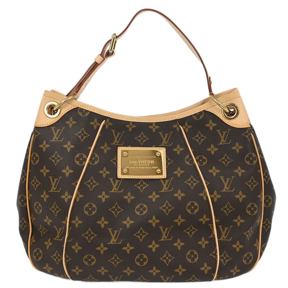 Louis Vuitton Galliera PM Monogram Canvas Shoulder Bag M56382: Louis Vuitton Galliera PM Monogram Canvas Shoulder Bag M56382 Vintage Louis Vuitton Galliera PM shoulder bag in Monogram canvas with leather trim and a beige shoulder strap. This women's medium bag fe