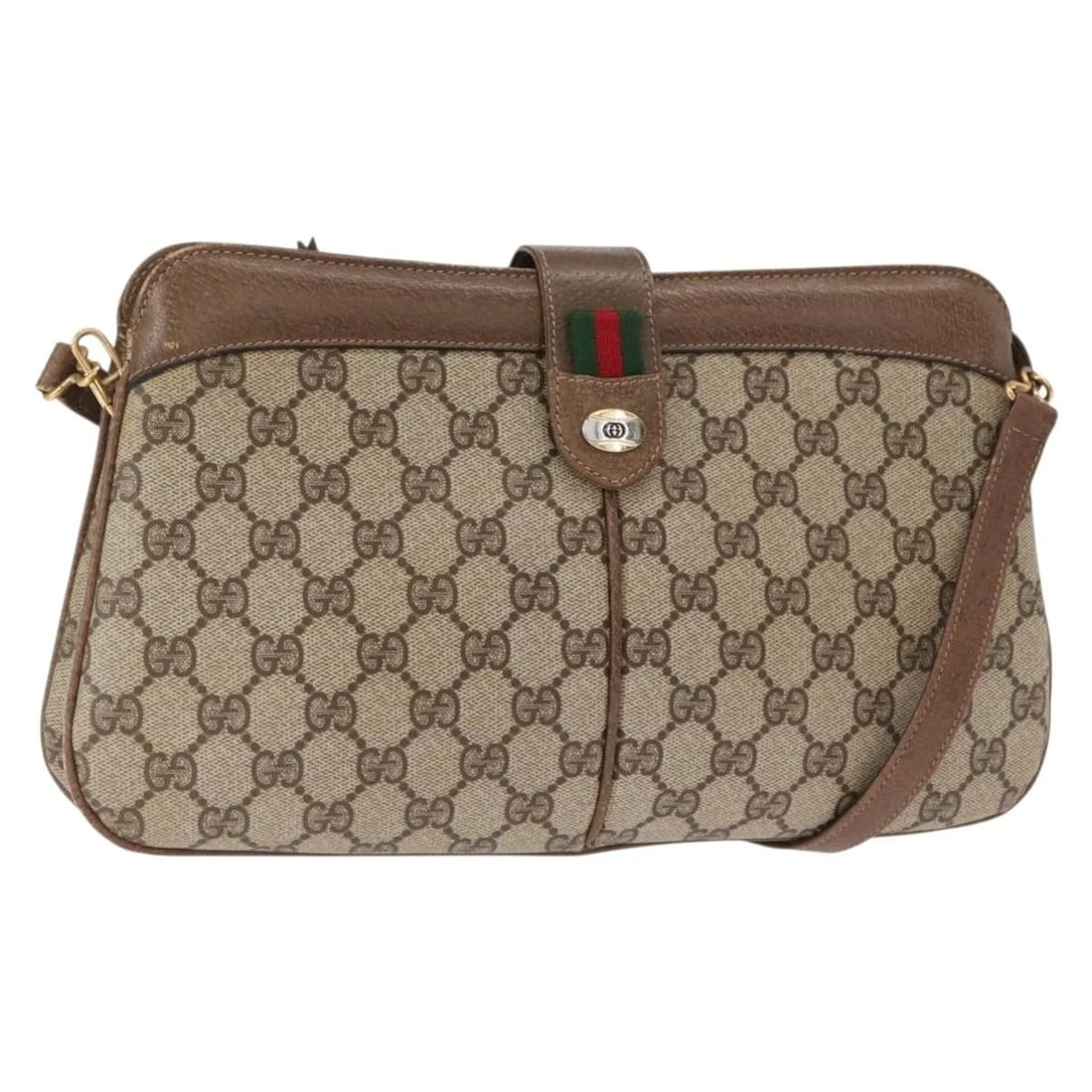 Gucci Vintage Shoulder Bag Beige GG Coated Canvas PVC: Gucci Vintage Shoulder Bag Beige GG Coated Canvas PVC This vintage Gucci shoulder bag in beige features the iconic GG coated canvas with PVC material. Designed for women, it originates from Italy and 