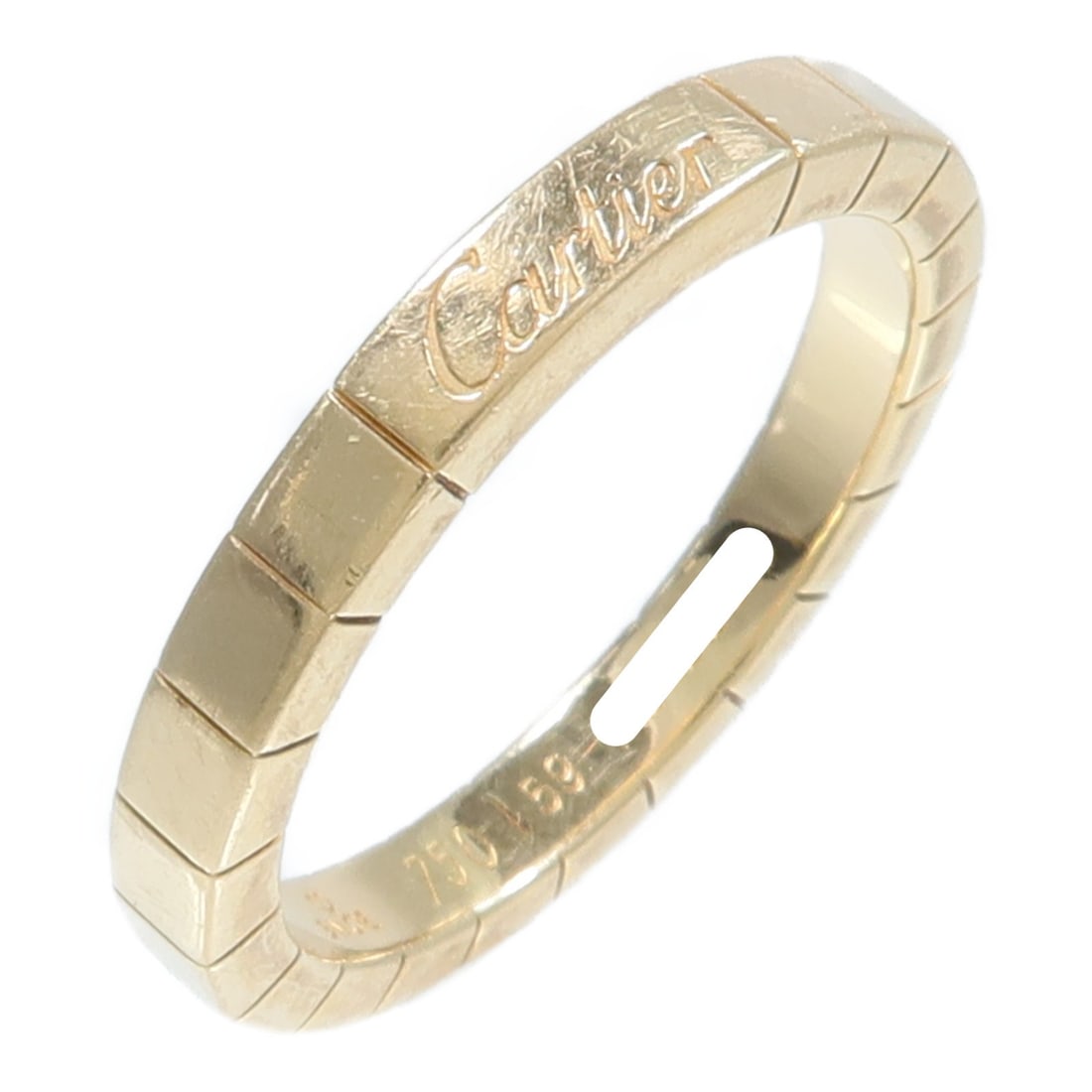 Cartier Lanieres 18K Yellow Gold Ring Size 8.75: Cartier Lanieres 18K Yellow Gold Ring Size 8.75 Cartier Lanieres ring crafted in 18K yellow gold with a clean, stone-free design. Made in France, this women's ring is presented in condition B with rea