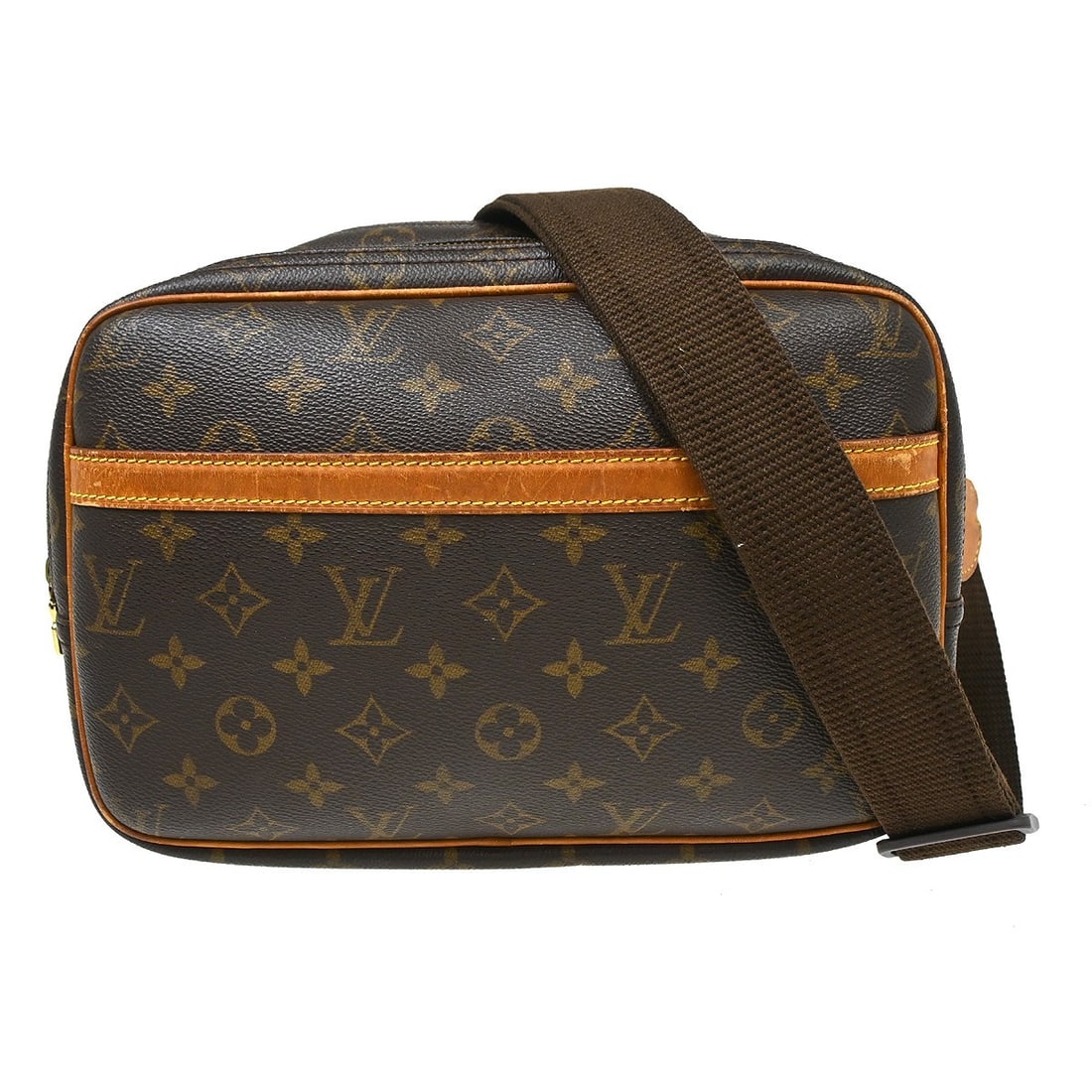 Louis Vuitton Reporter PM Monogram Canvas Crossbody Bag M45254: Louis Vuitton Reporter PM Monogram Canvas Crossbody Bag M45254 Vintage Louis Vuitton Reporter PM shoulder bag in brown Monogram canvas and leather with a zip closure and adjustable crossbody strap. Th