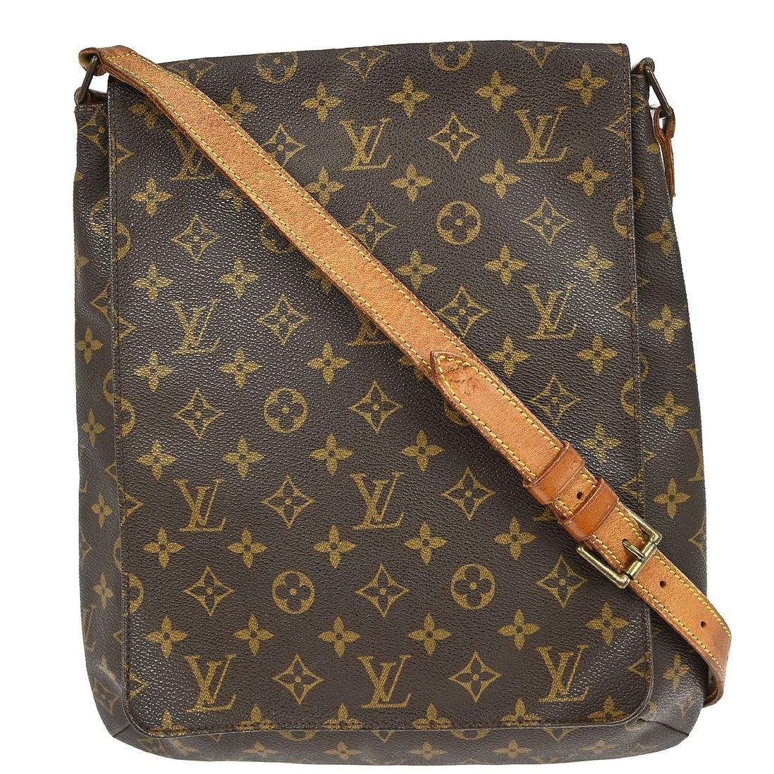 Louis Vuitton Musette Monogram Canvas Shoulder Bag M51256: Louis Vuitton Musette Monogram Canvas Shoulder Bag M51256 Vintage Louis Vuitton Musette shoulder bag in brown Monogram canvas with leather strap and zip closure. This women's medium bag is made in Fra