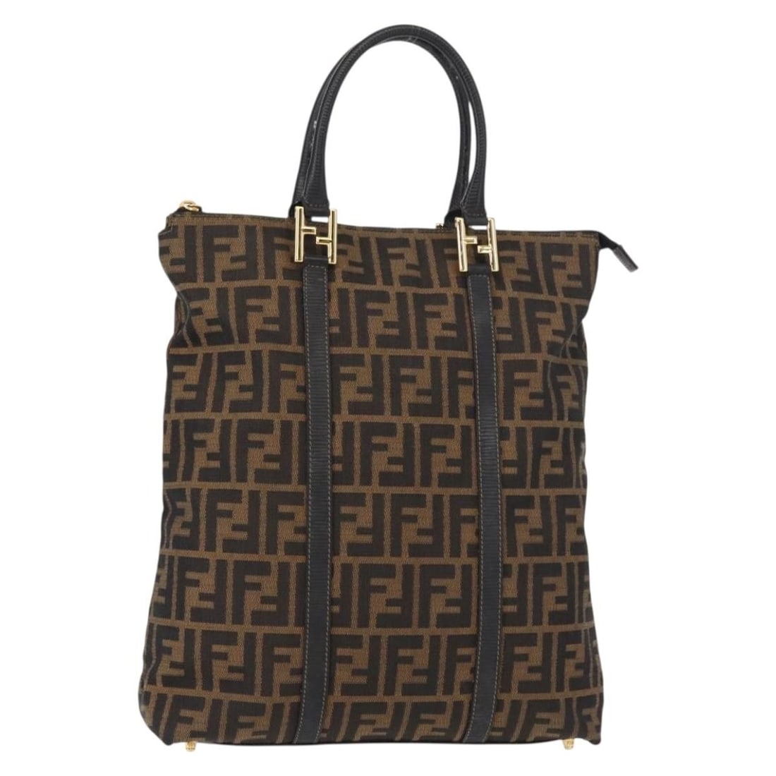 FENDI Zucca Canvas Tote Bag Black Brown Italy Auth AM9756: FENDI Zucca Canvas Tote Bag Black Brown Italy Auth AM9756 Introducing the FENDI Zucca Canvas Tote Bag, a stylish accessory that seamlessly blends functionality and fashion. Crafted from durable Zucca 