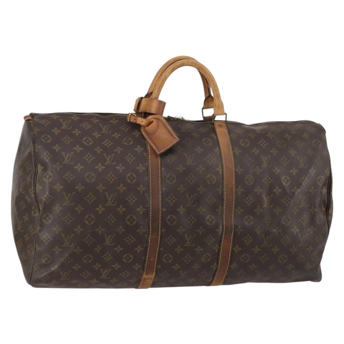 Louis Vuitton M41422 Keepall 60 Monogram Canvas Boston Bag: Louis Vuitton M41422 Keepall 60 Monogram Canvas Boston Bag Louis Vuitton Keepall 60 Boston bag in Monogram canvas, made in France. This women's travel bag includes a name tag and Powanie. Condition is