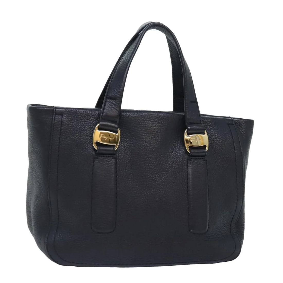 Salvatore Ferragamo Vala black leather handbag: Salvatore Ferragamo Vala black leather handbag A Salvatore Ferragamo Vala bag in black leather with a classic structured look. This vintage piece is in good condition with honest wear consistent with 