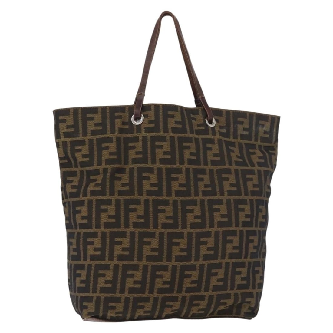 Fendi Womens Zucca Canvas Tote in Black Brown Italy: Fendi Womens Zucca Canvas Tote in Black Brown Italy Authentic FENDI tote bag in black and brown Zucca canvas. This women's bag is made in Italy and features a structured tote silhouette with dual hand