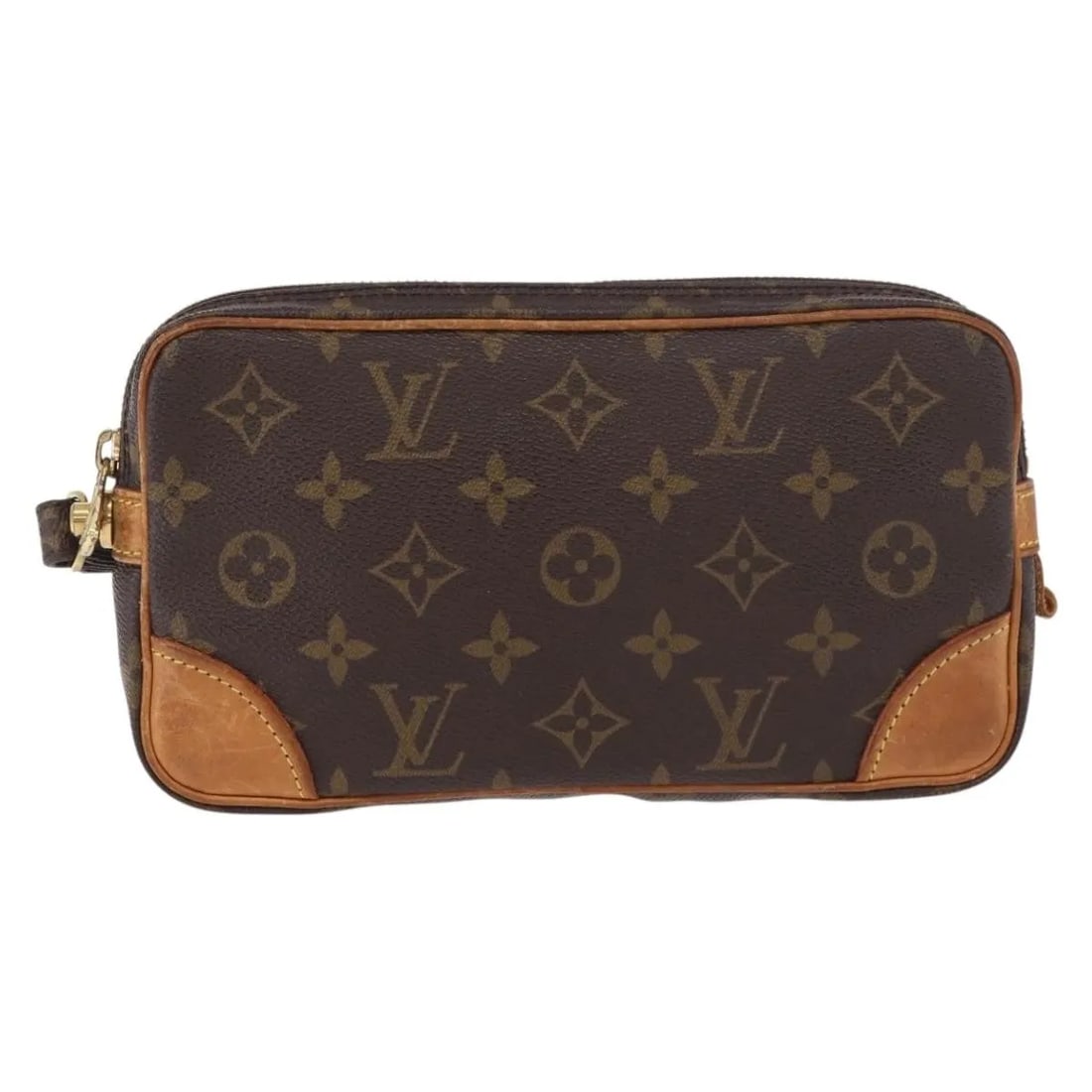 Louis Vuitton Monogram Canvas Marly Dragonne Unisex Clutch: Louis Vuitton Monogram Canvas Marly Dragonne Unisex Clutch This Louis Vuitton Marly Dragonne Clutch features the iconic Monogram canvas in brown and is designed for unisex use. Crafted in France, the 