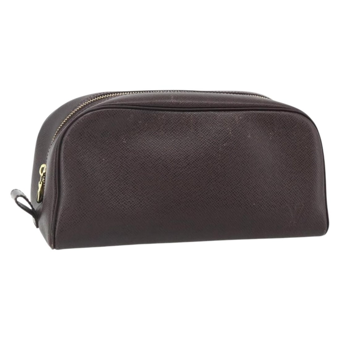 Louis Vuitton Taiga Acajou Trousse Toilette PM Clutch M30226: Louis Vuitton Taiga Acajou Trousse Toilette PM Clutch M30226 This Louis Vuitton Taiga Trousse Toilette PM clutch bag features the signature Acajou-colored Taiga leather exterior. Designed for women, i
