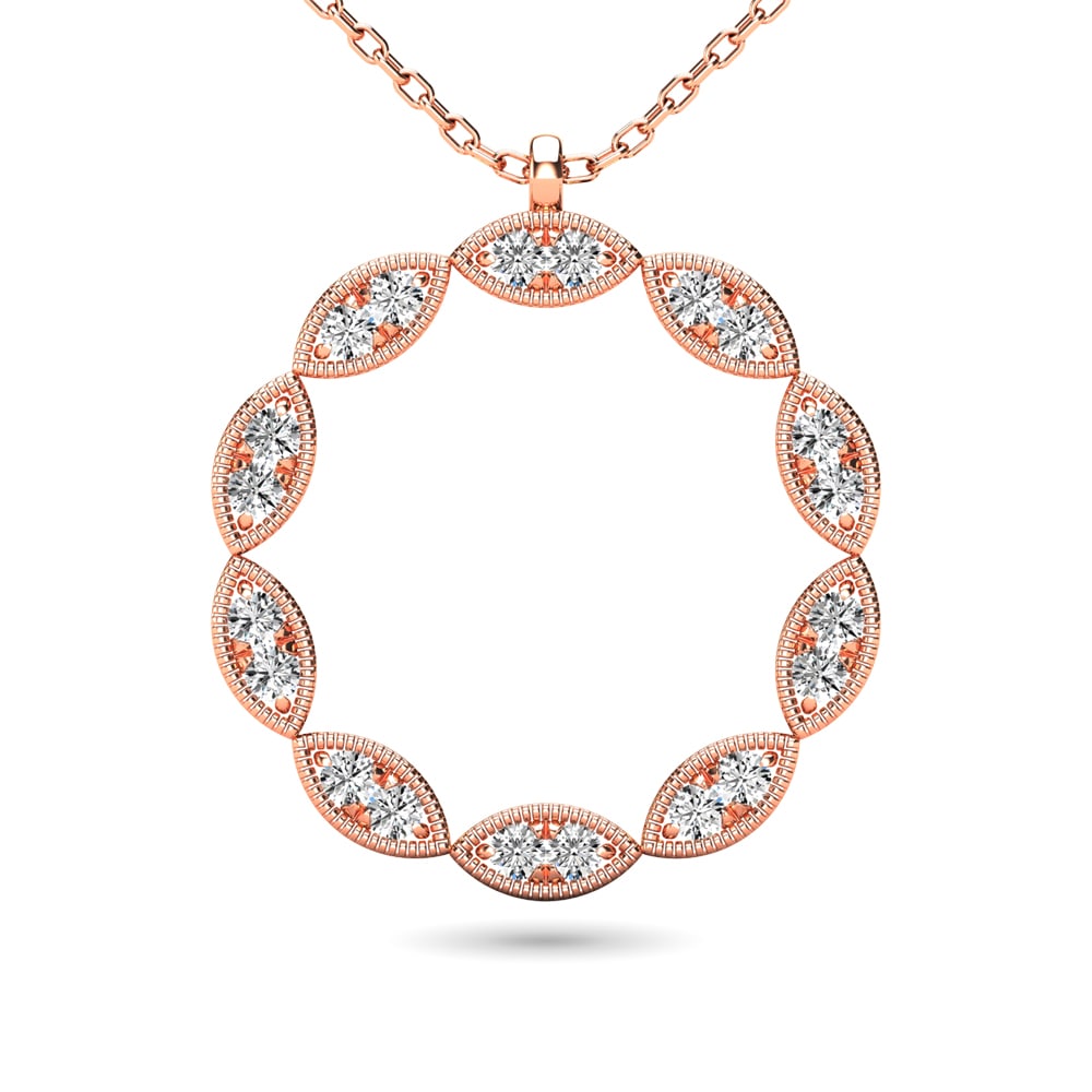 Diamond 1/10 Ct.tw Fashion Pendant in 10K Rose Gold: Diamond 1/10 Ct.tw Fashion Pendant in 10K Rose Gold 10k Rose Gold Stone Color: G-h Stone Clarity: I2 Unless otherwise specified, pendants that include a chain are paired with our standard 18-inch leng