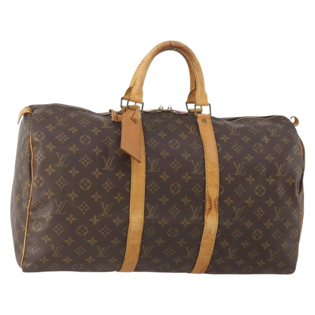Monogram Canvas Keepall 50 Boston Bag by Louis Vuitton M41426: Monogram Canvas Keepall 50 Boston Bag by Louis Vuitton M41426 This Louis Vuitton Monogram Keepall 50 Boston Bag features the brand's iconic monogram canvas exterior with leather trim and handles. Desi