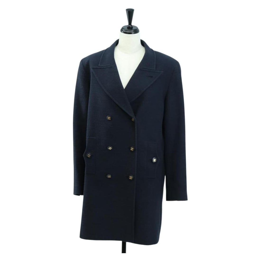 Navy Cotton Double Breasted Jacket by CHANEL for Women (1 of 12)
