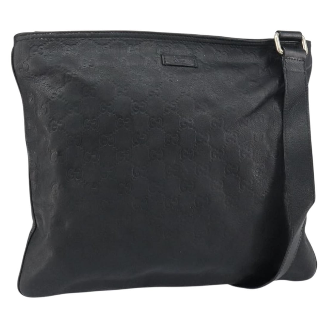 Black Leather GG Canvas Guccissima Shoulder Bag by Gucci Model 201446: Black Leather GG Canvas Guccissima Shoulder Bag by Gucci Model 201446 This GUCCI GG Canvas Guccissima shoulder bag features black leather and GG canvas with gold-tone accents. Made in Italy, the bag o