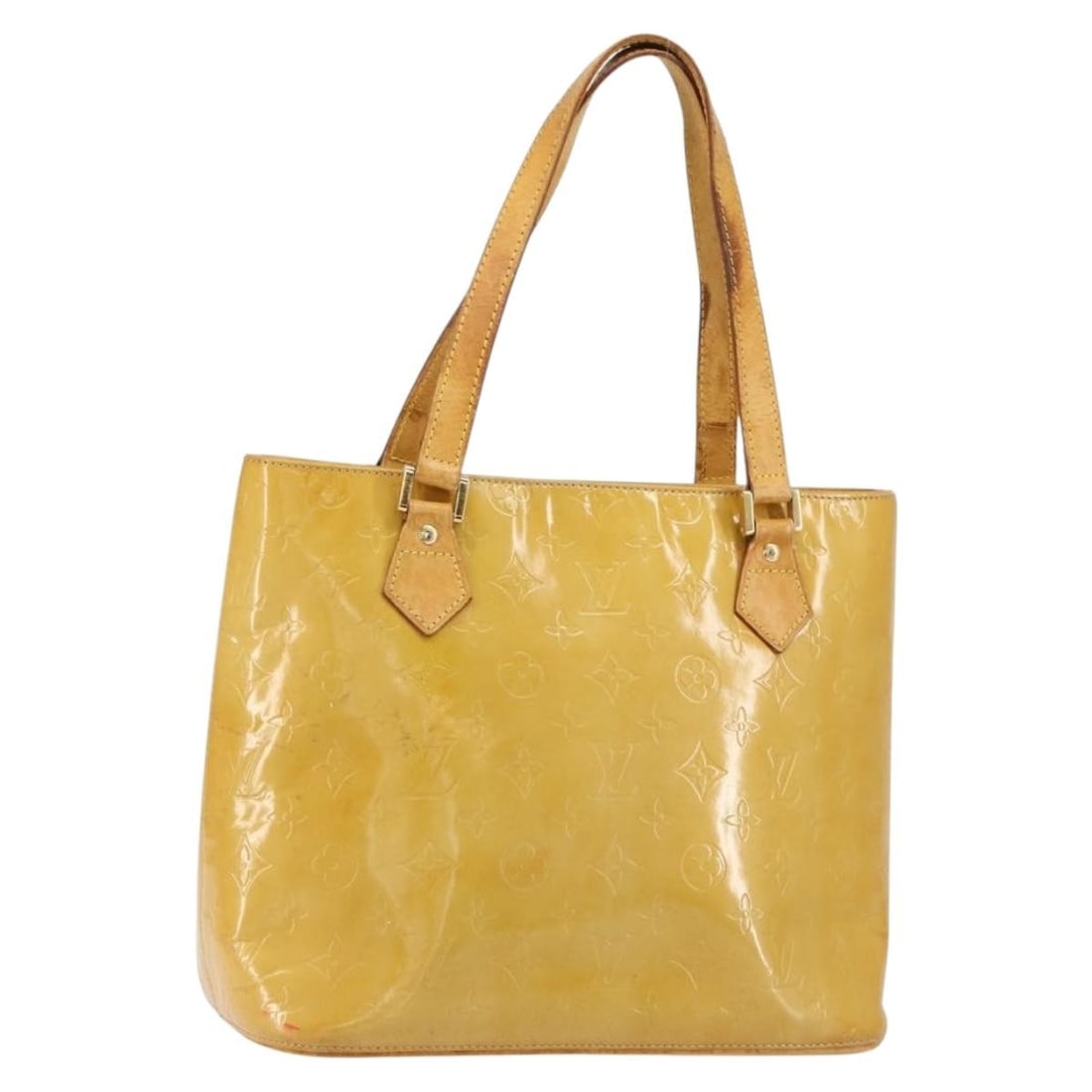 LOUIS VUITTON Monogram Vernis Houston Hand Bag Beige M91004 Auth: LOUIS VUITTON Monogram Vernis Houston Hand Bag Beige M91004 Auth This LOUIS VUITTON Monogram Vernis Houston Hand Bag is a stylish accessory crafted in France from luxurious beige patent leather. The b
