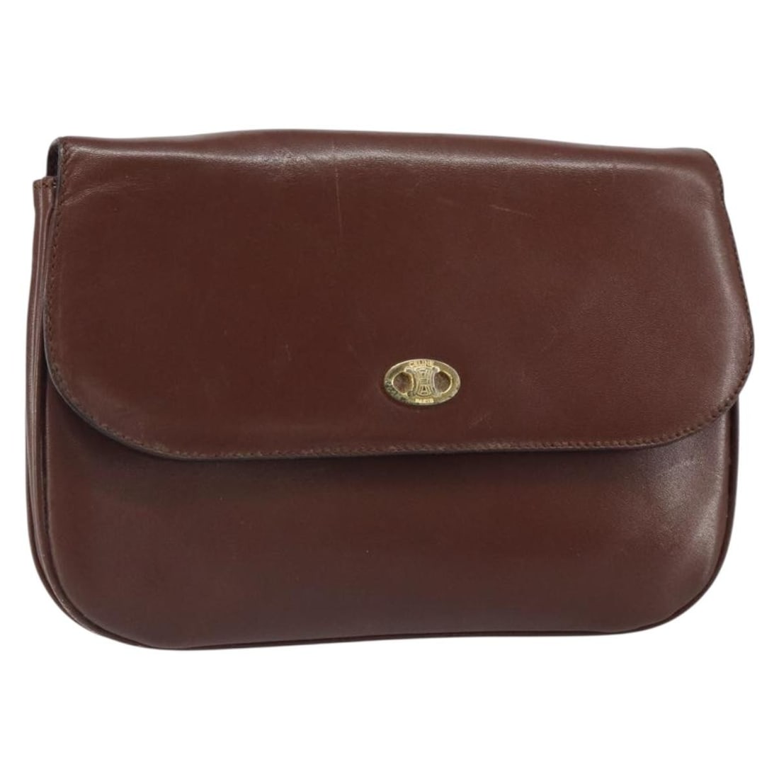 Celine brown leather shoulder bag 24cm x 17cm x 2cm: Celine brown leather shoulder bag 24cm x 17cm x 2cm This CELINE shoulder bag features a brown and gold leather exterior and is designed for women. It is made in Italy and is classified as heavily used