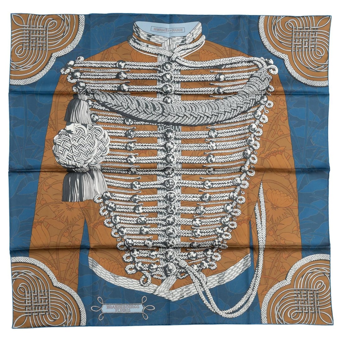 Hermes Brandebourg silk twill scarf double-face with box (1 of 10)