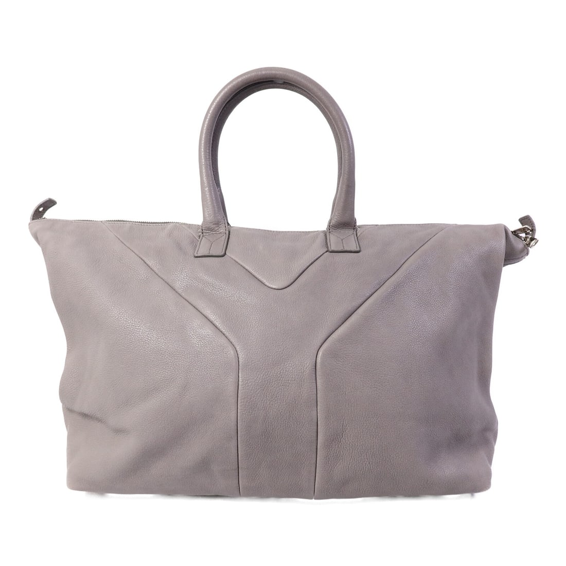 Yves Saint Laurent YSL Gray Calfskin Handbag 208314 SHW: Yves Saint Laurent YSL Gray Calfskin Handbag 208314 SHW This Yves Saint Laurent handbag is crafted from gray calfskin leather and features a structured silhouette. Designed for women, it offers ample 