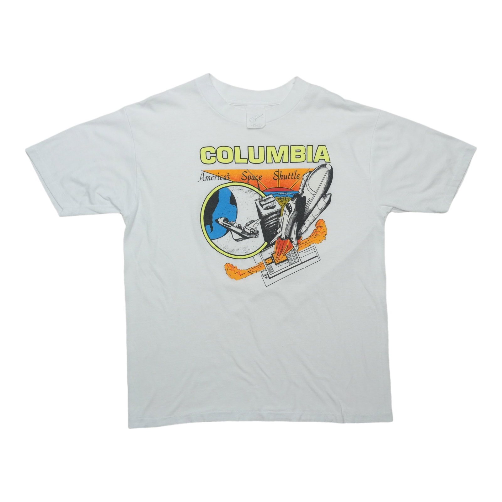Vintage Columbia space shuttle graphic shirt 1980s blue large (1 of 4)