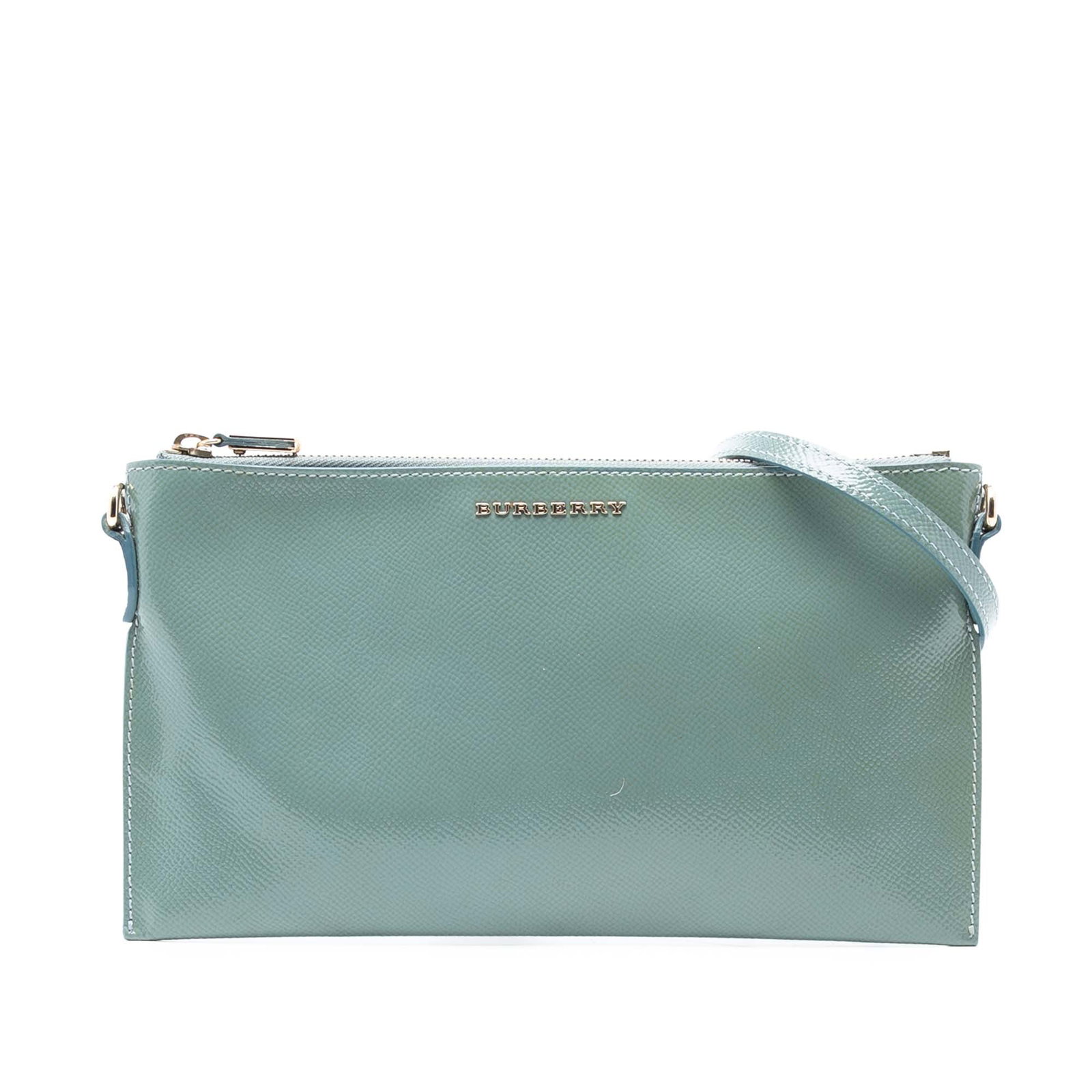 Burberry Grained Leather Peyton Crossbody Bag Green (1 of 8)