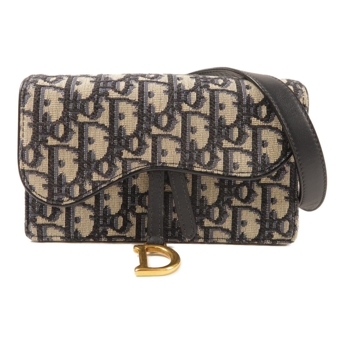 Dior Saddle Canvas Waist Belt Bag with Gold Hardware in Navy (1 of 14)
