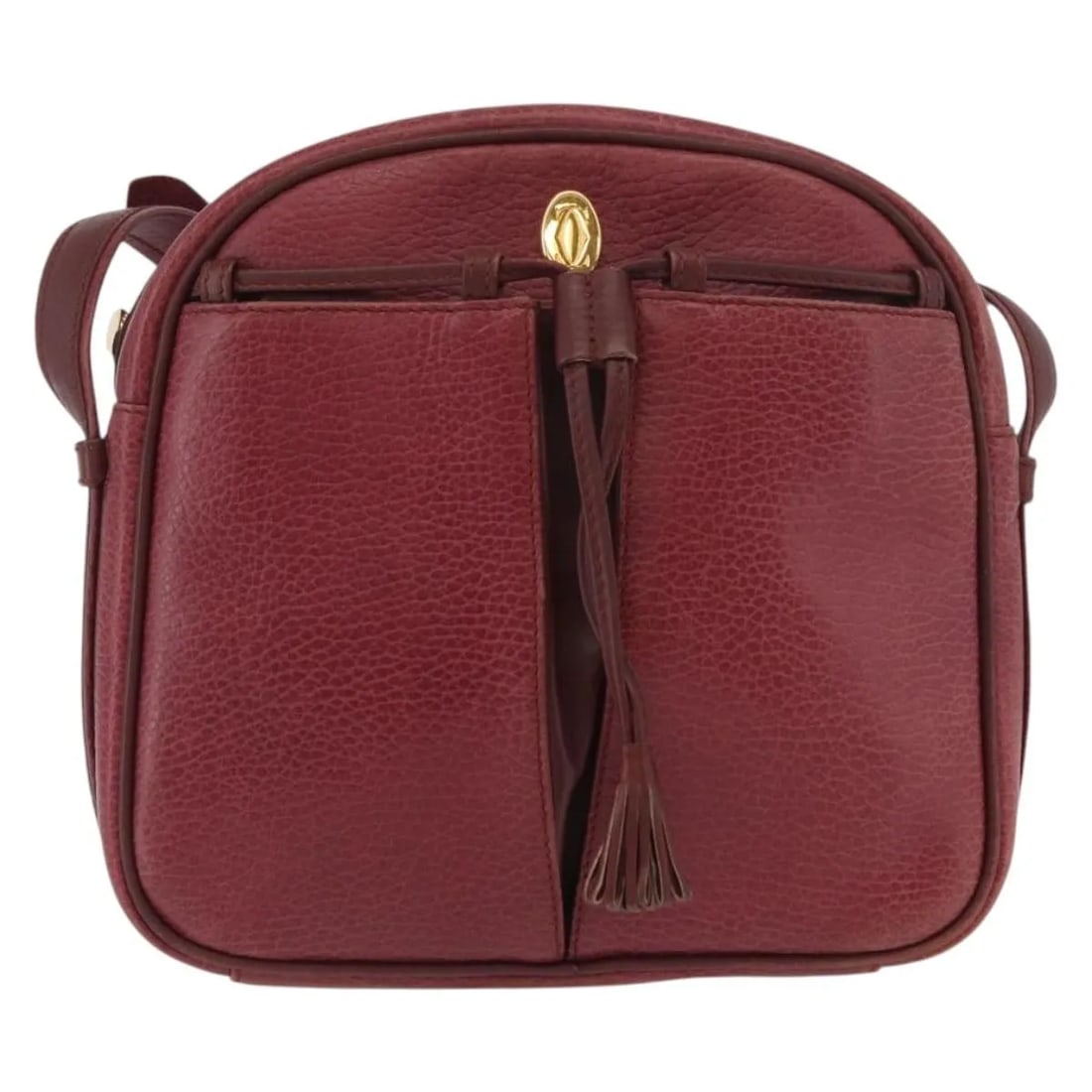 Cartier Must de Cartier Tasseled Leather Shoulder Bag Burgundy: Cartier Must de Cartier Tasseled Leather Shoulder Bag Burgundy A Must de Cartier tasseled bag in burgundy leather with a classic compact silhouette. Made in France, this piece is in good overall condi