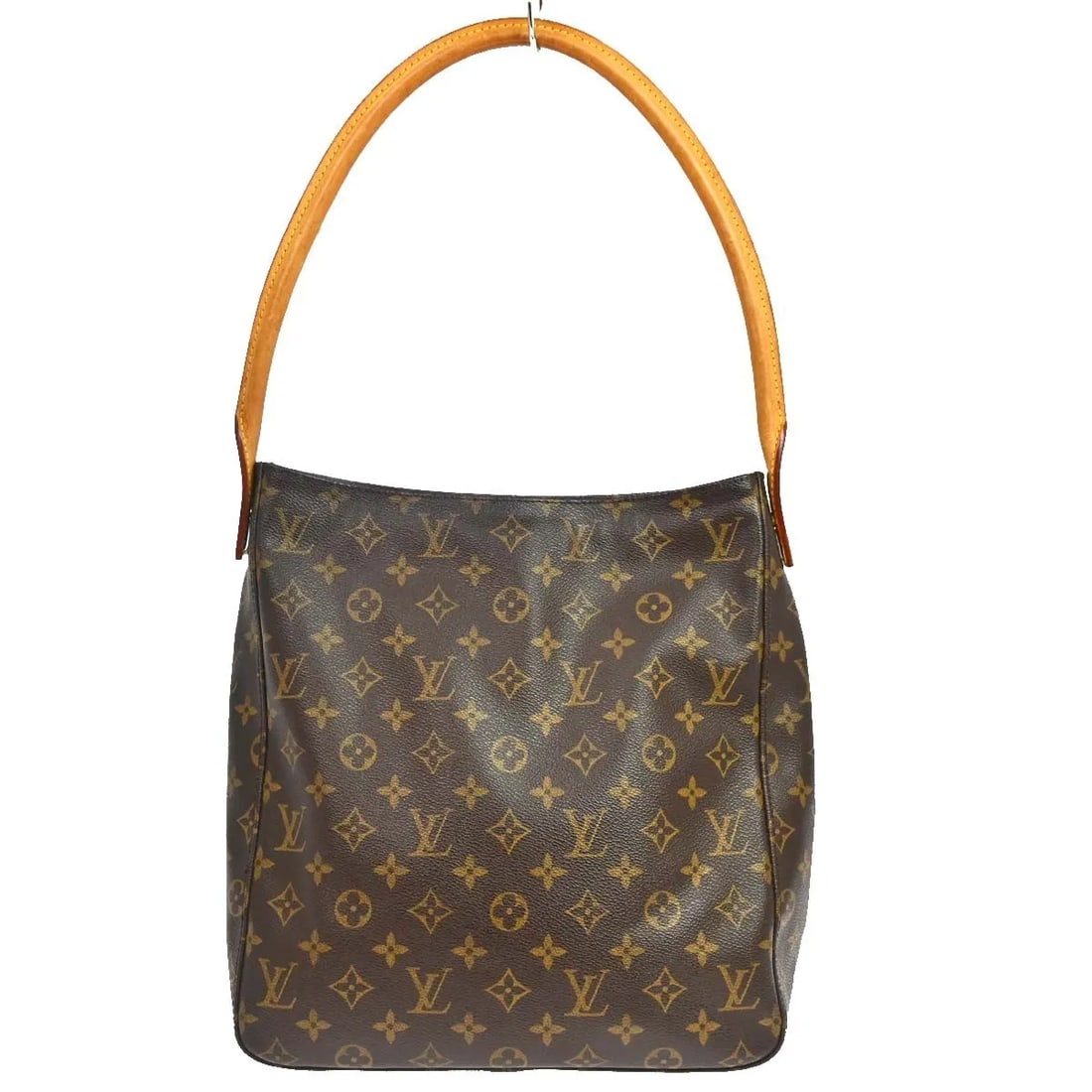 Louis Vuitton Monogram Looping shoulder bag in brown canvas: Louis Vuitton Monogram Looping shoulder bag in brown canvas Louis Vuitton Monogram Looping handbag in brown canvas. Made in Spain, this piece is in good condition with visible wear. The exterior leath