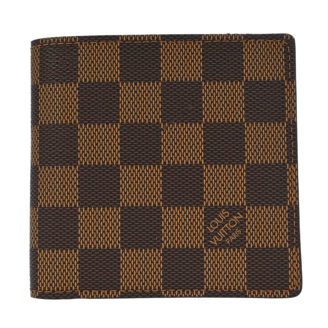 Louis Vuitton N61675 Portefeuille Marco Damier Canvas Folding Wallet: Louis Vuitton N61675 Portefeuille Marco Damier Canvas Folding Wallet Louis Vuitton Portefeuille Marco wallet in brown Damier canvas with leather trim and a folding design. This women's wallet features