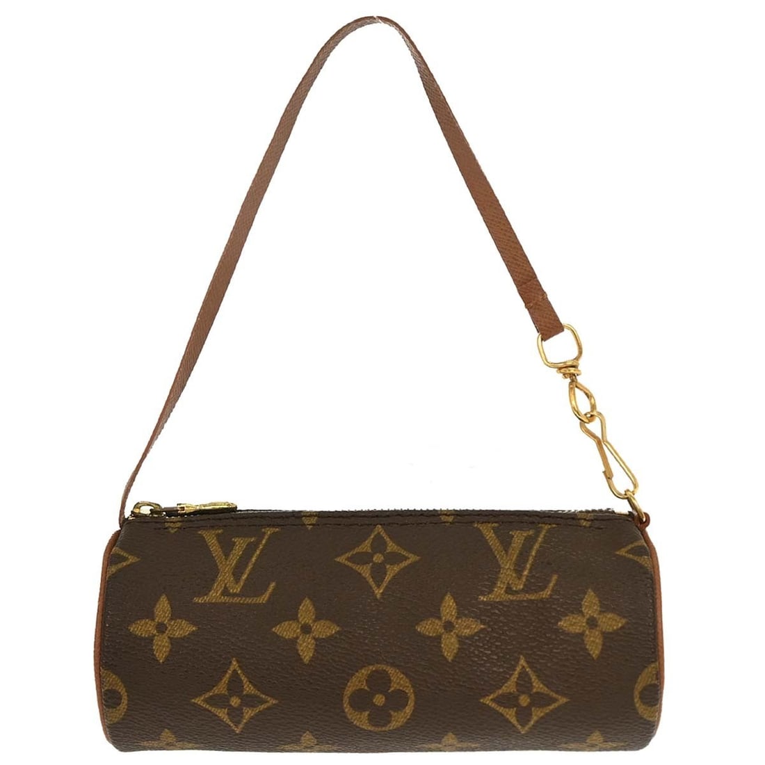 Vintage Louis Vuitton Papillon Micro Monogram Canvas Handbag with Attached Pouch: Vintage Louis Vuitton Papillon Micro Monogram Canvas Handbag with Attached Pouch Vintage Louis Vuitton Papillon attached pouch bag in brown Monogram canvas with leather top handle and zip closure. Thi