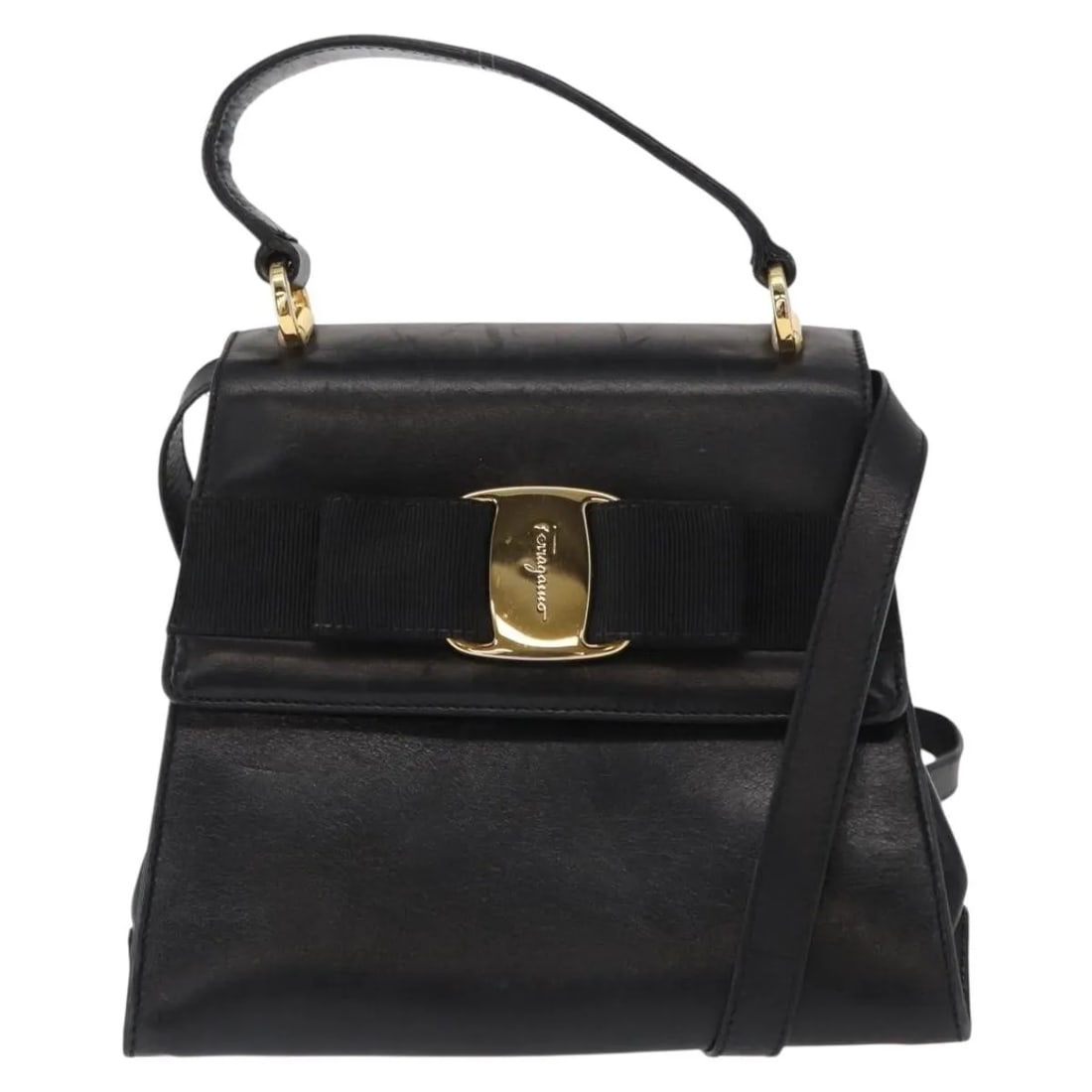 Salvatore Ferragamo Leather Vintage Vara Bow Top Handle Purse (1 of 18)