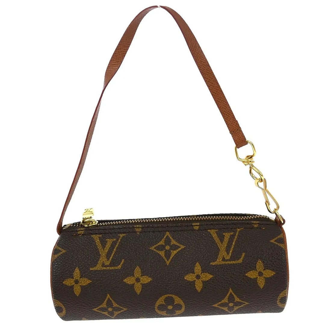 Louis Vuitton Papillon Pochette Brown Monogram Canvas Bag: Louis Vuitton Papillon Pochette Brown Monogram Canvas Bag Louis Vuitton Papillon Pochette in brown monogram canvas. This women's pouch is made in France and remains in good condition with visible wear